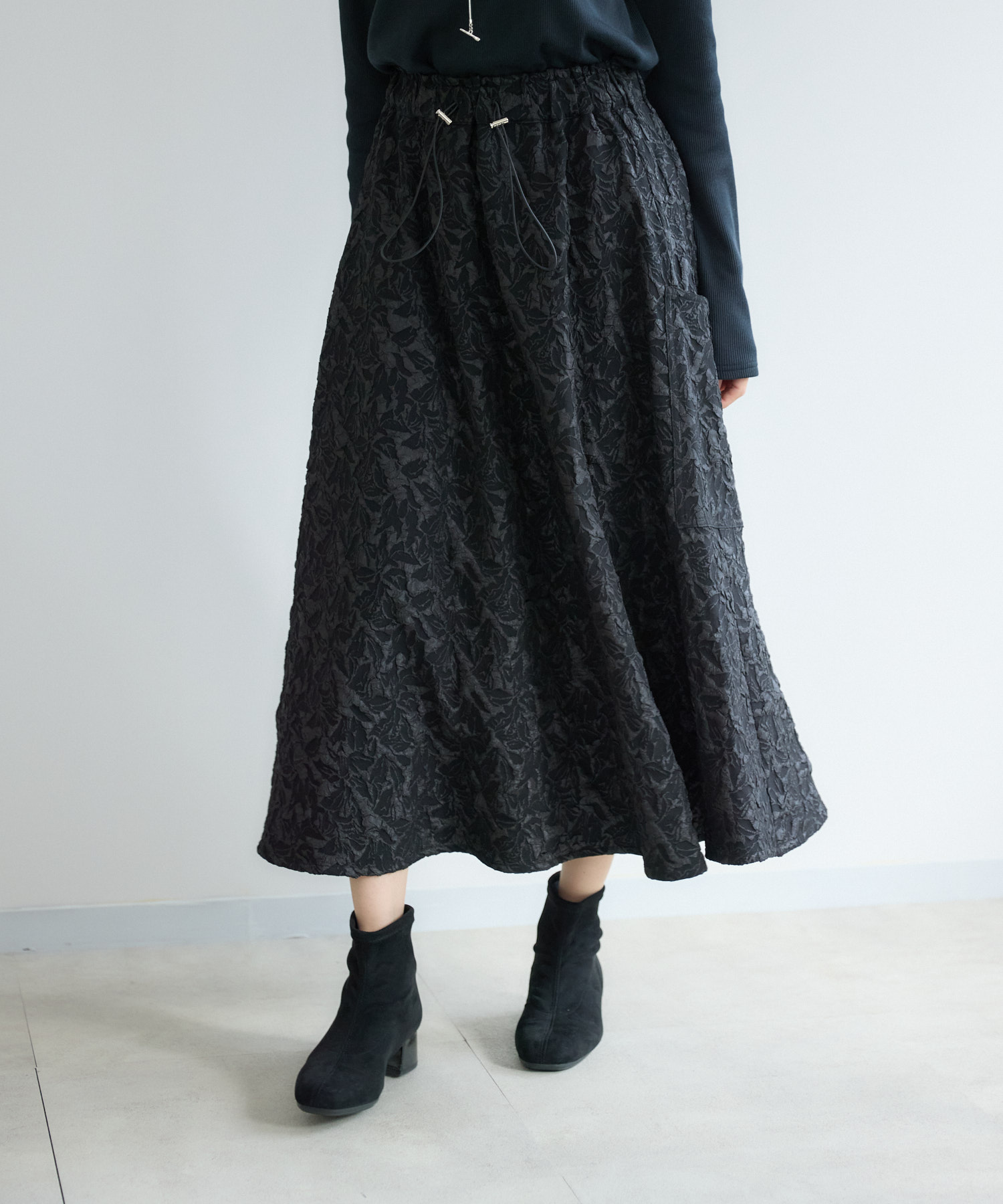 予約】フラワージャカードワッシャースカート | IKG crossing