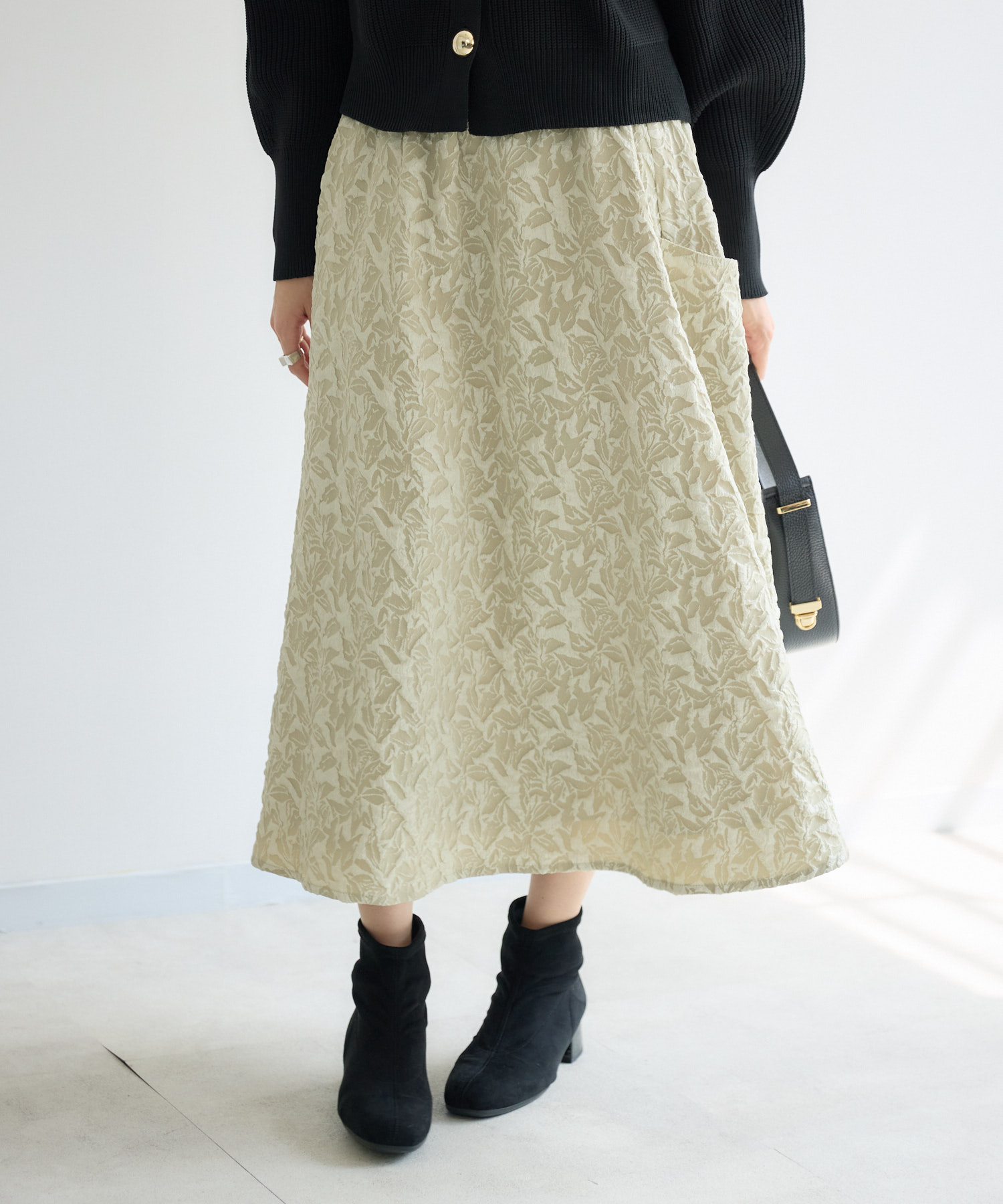 予約】フラワージャカードワッシャースカート | IKG crossing