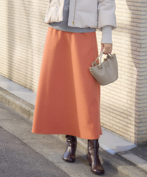 ストレッチウールライク フレアロングスカート | IKG crossing