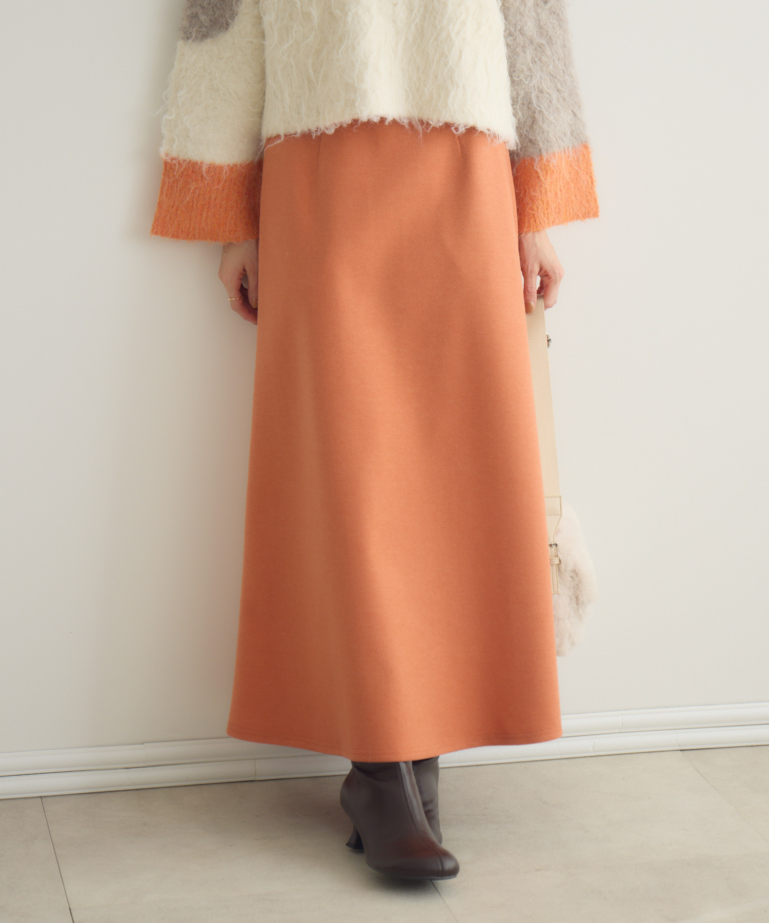 ストレッチウールライク フレアロングスカート | IKG crossing