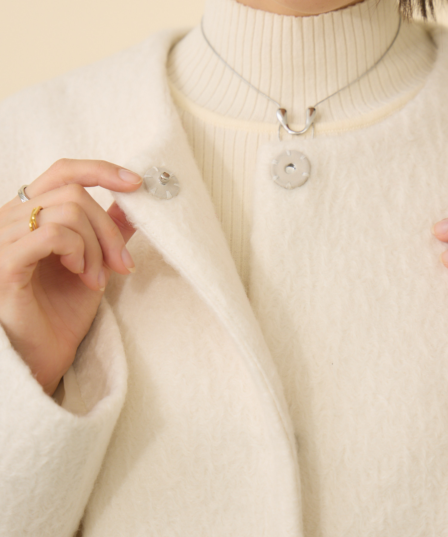 ブークレーノーカラーミドルコート | IKG crossing