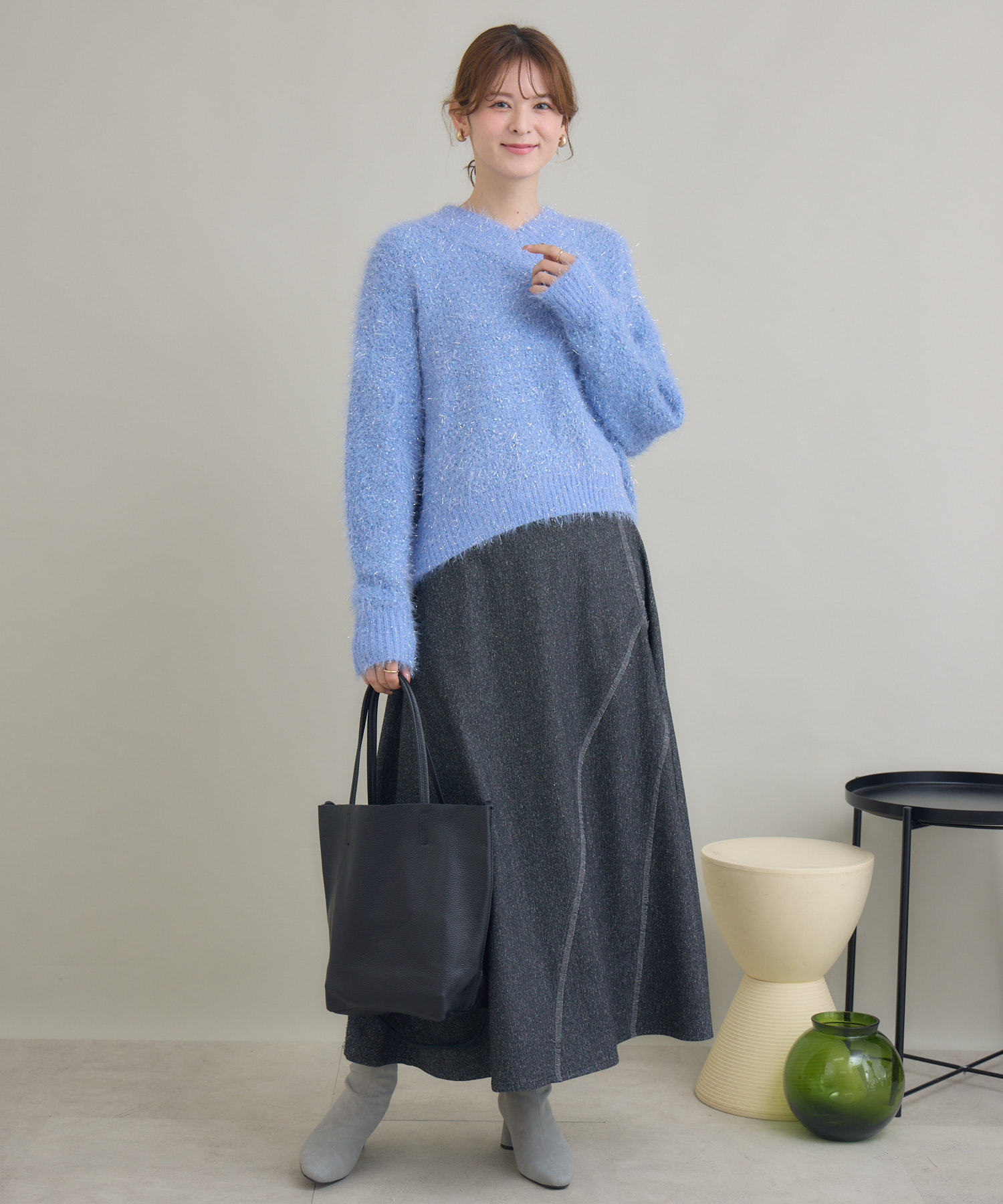 ラメフェザーネップVプルオーバー / KATHARINE ROSS | IKG crossing