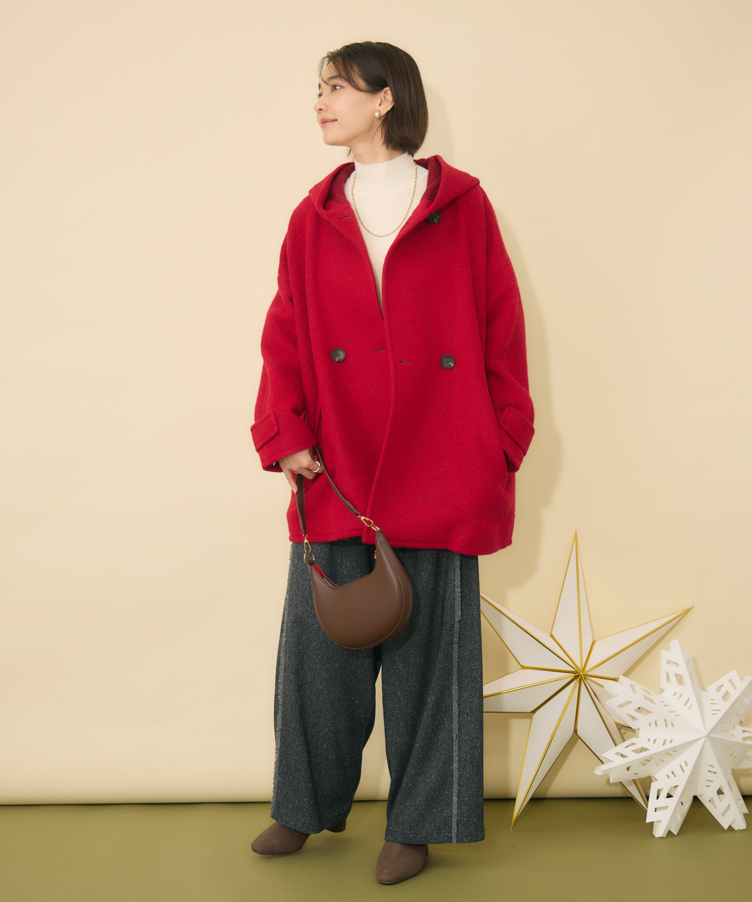 軽暖アウター】カシュクール衿スライバーコート / KATHARINE ROSS