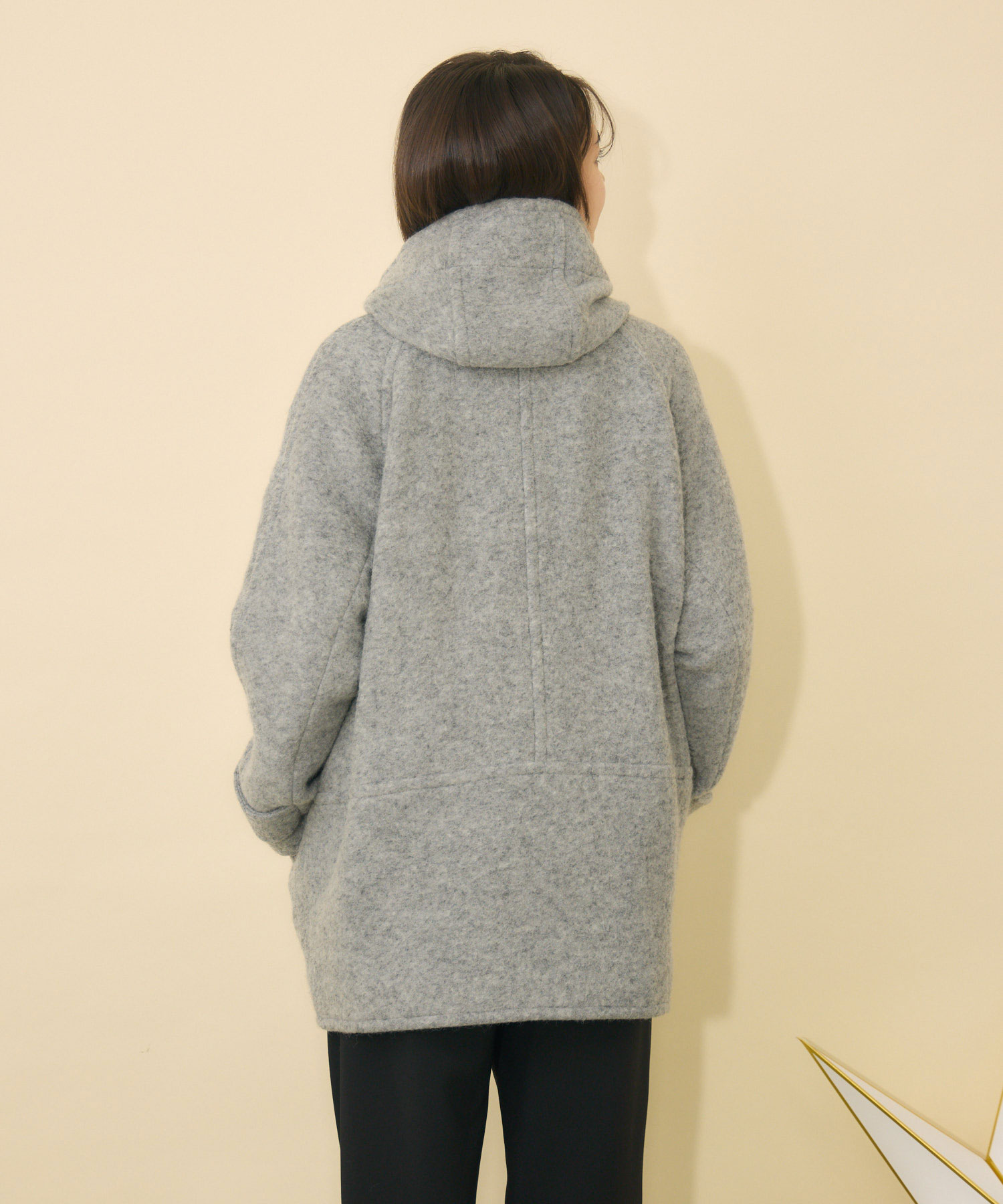 残りわずか】【軽暖アウター】カシュクール衿スライバーコート