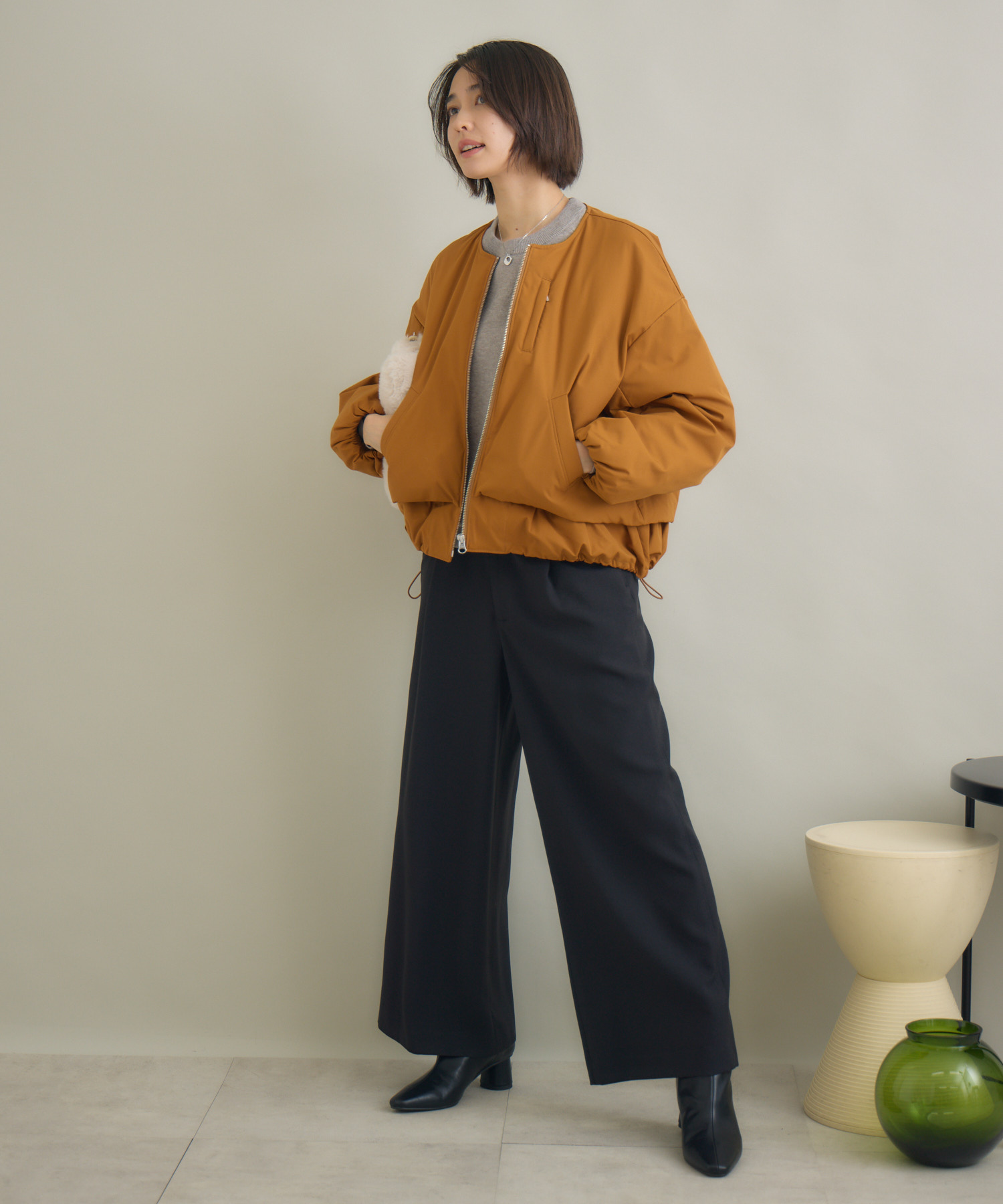 suesada アウター adidas（アディダス） レディース W CROPPED PUFF JKT アウター JX2970