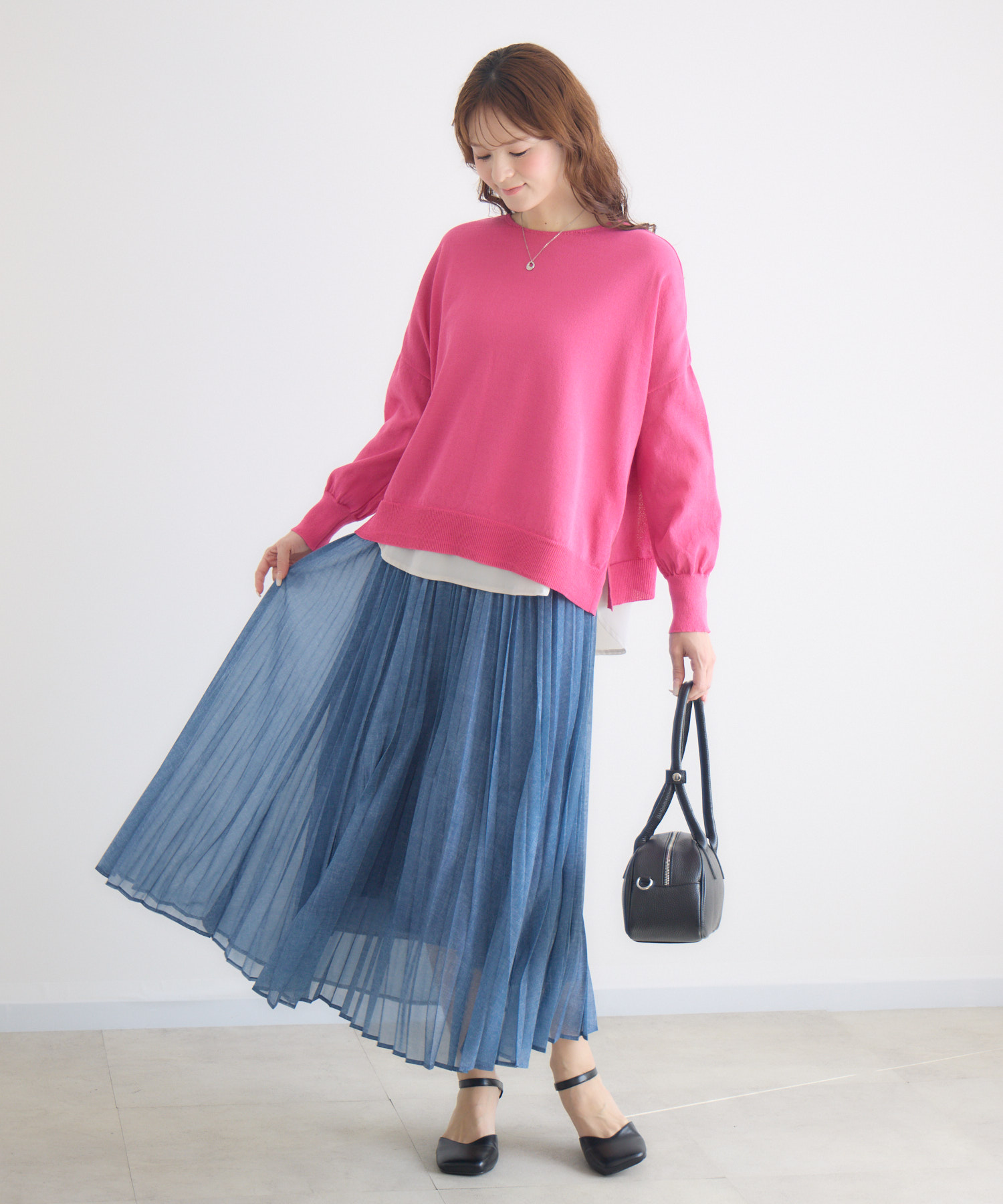 パーリーゲイツグログランカラフルローリエプリントペプラムプリーツスカートサイズ0 シアーデニムプリーツスカート / KATHARINEROSS | IKG crossing