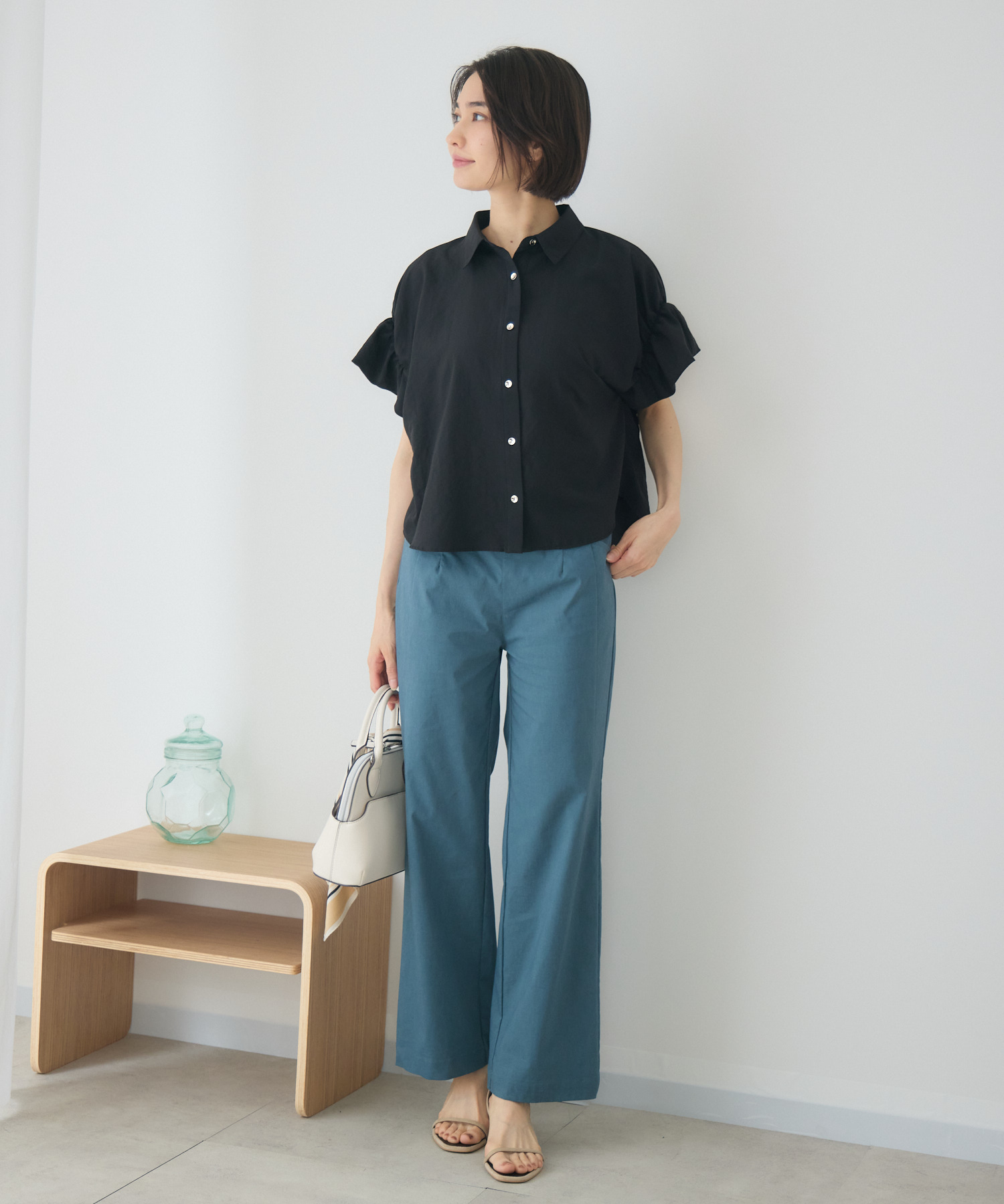 接触冷感】麻混フォルムキーパーパンツ / KATHARINEROSS | IKG crossing