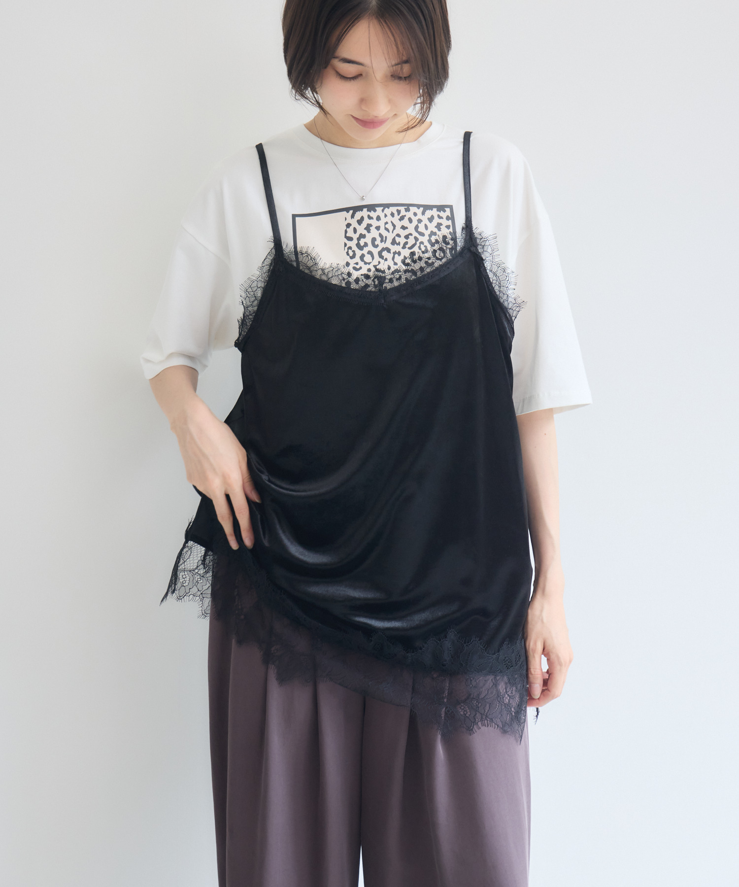 Share Spirit ブラックレースキャミソール Spirit Share ブラック
