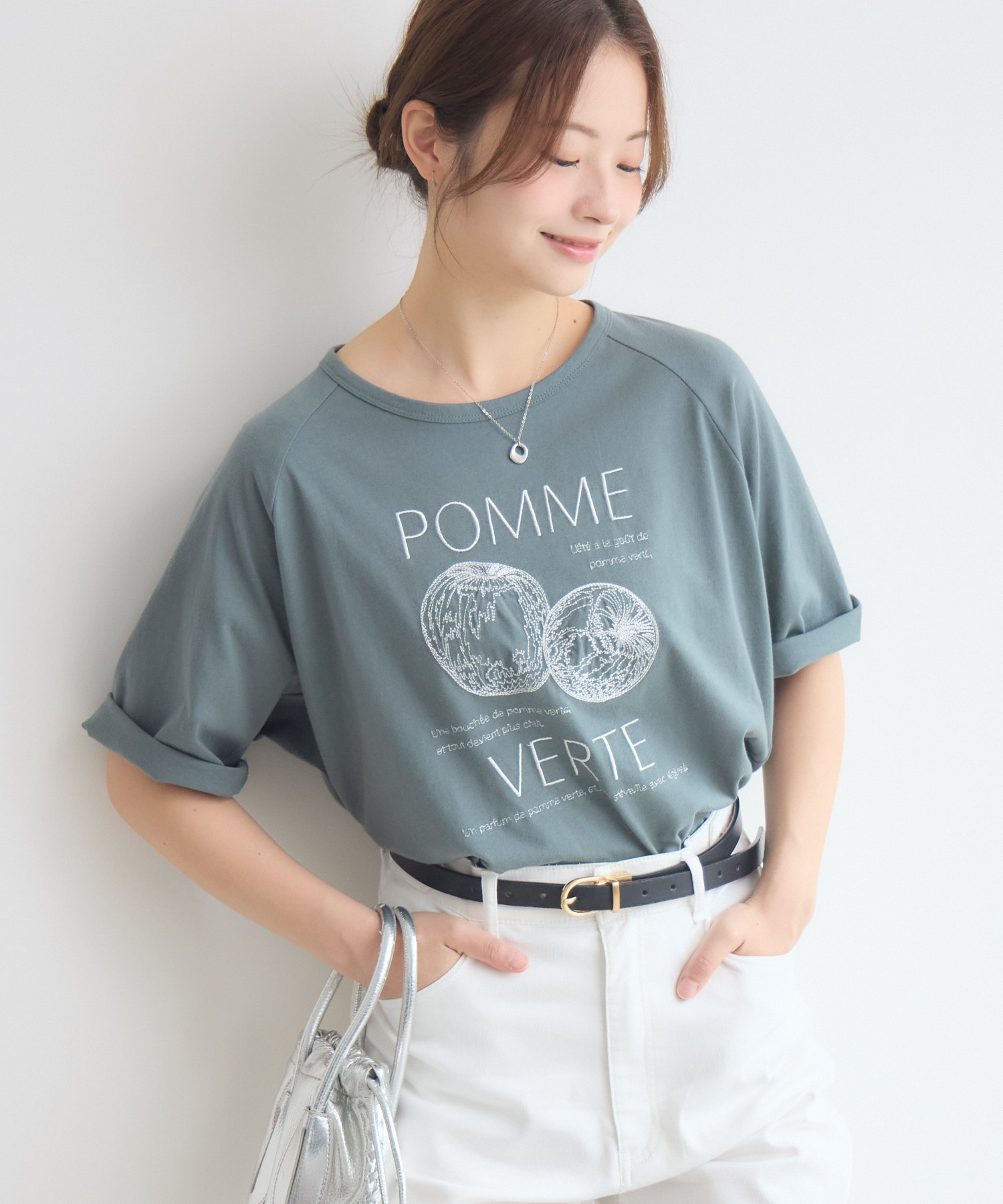 綿100％】POMMEVETRE刺繍Tシャツ | IKG crossing