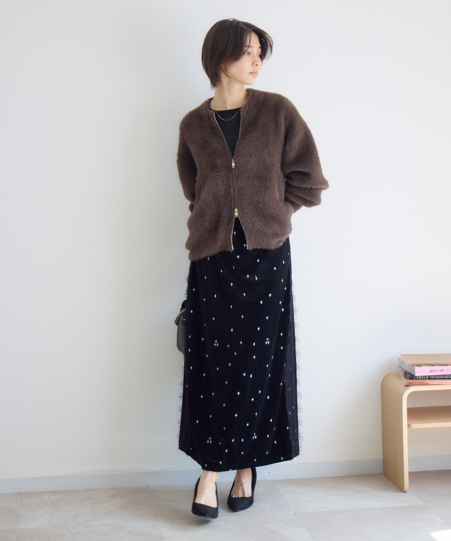 刺繍ベロアレースナロースカ―ト / Pillini | IKG crossing