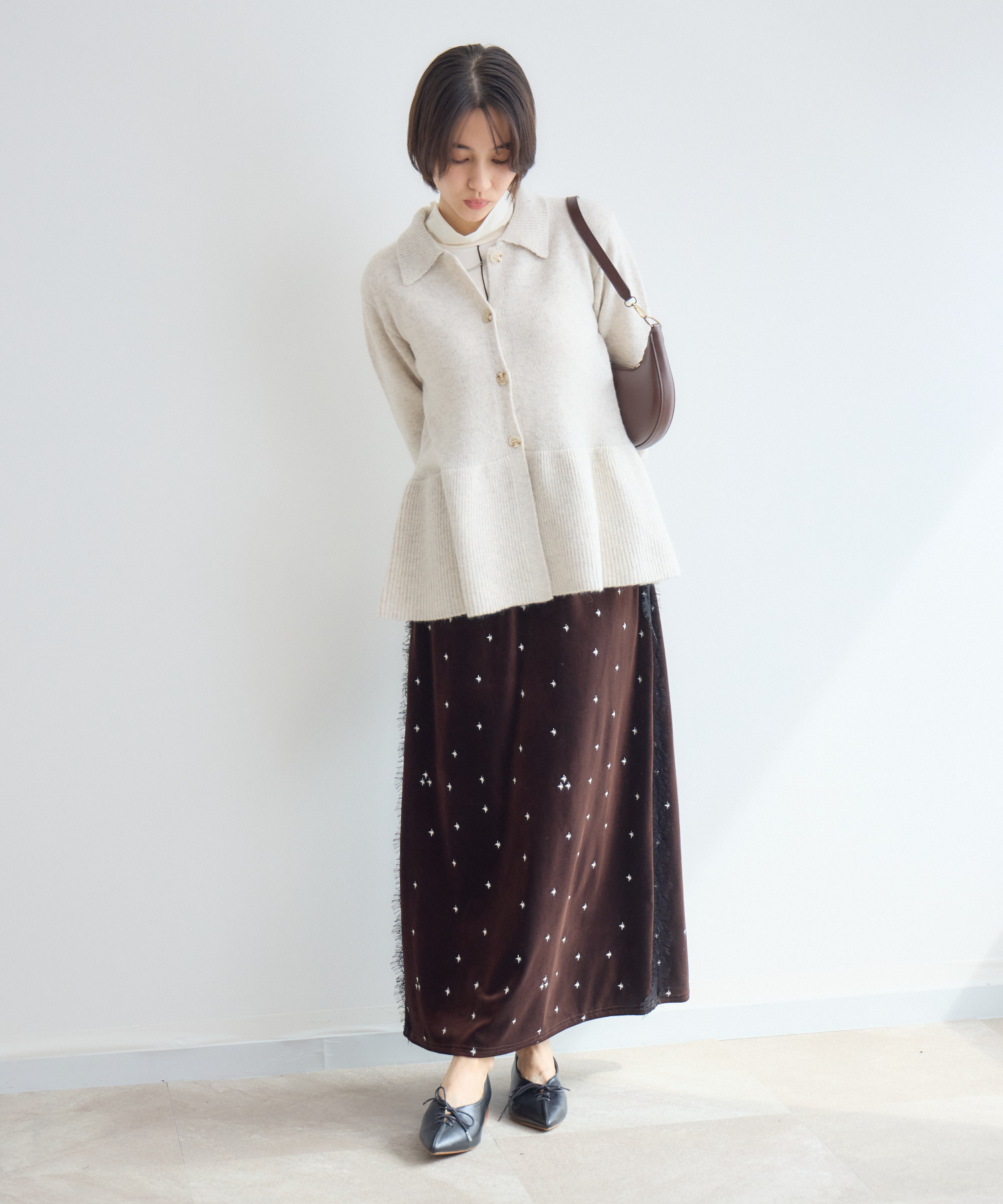 刺繍ベロアレースナロースカ―ト / Pillini | IKG crossing