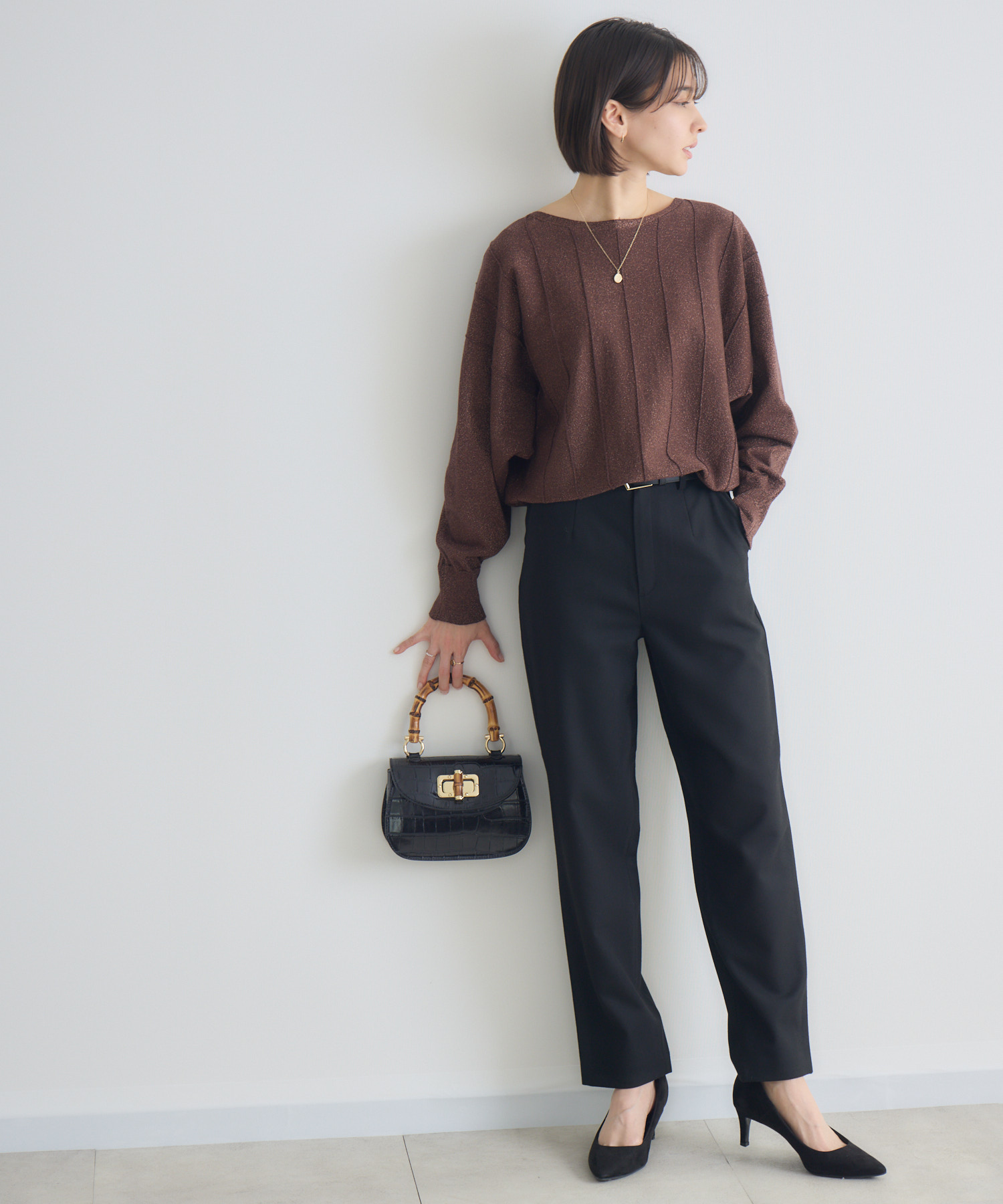 〈美品 着用僅か〉 オーストリッチ バンブー ハンドバッグ 定価14万円 美品 着用僅か〉 オーストリッチ バンブー ハンドバッグ 定価14万円