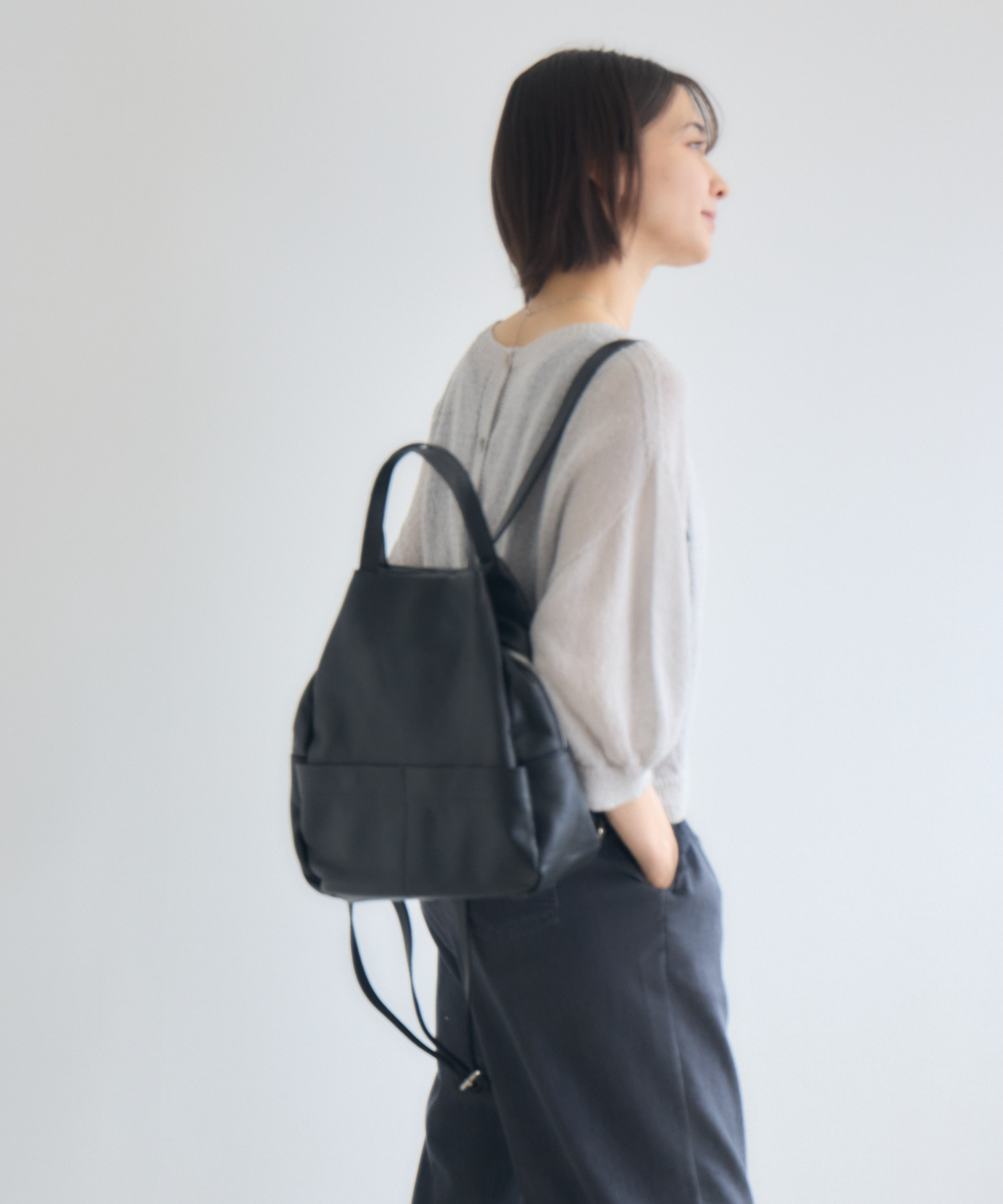 T.A.S 2wayレザーバッグ ブラック トートバッグ リュック 残りわずか】【MILLELA FIRENZE】レザー2wayリュック | IKG crossing