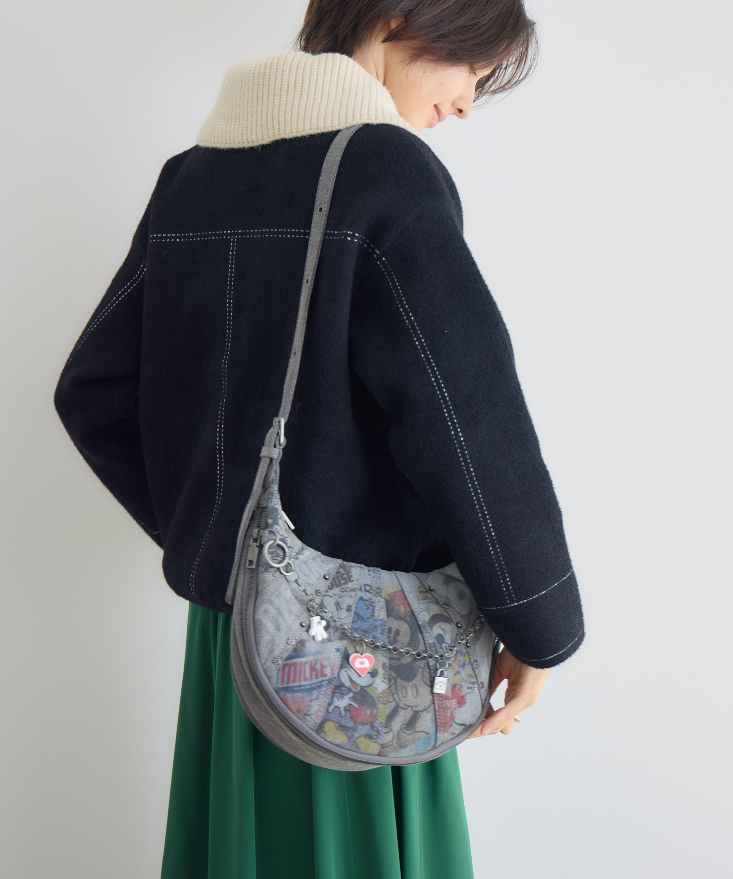 Desigual】MICKEY ハーフムーン型デニムショルダーバッグ | IKG crossing