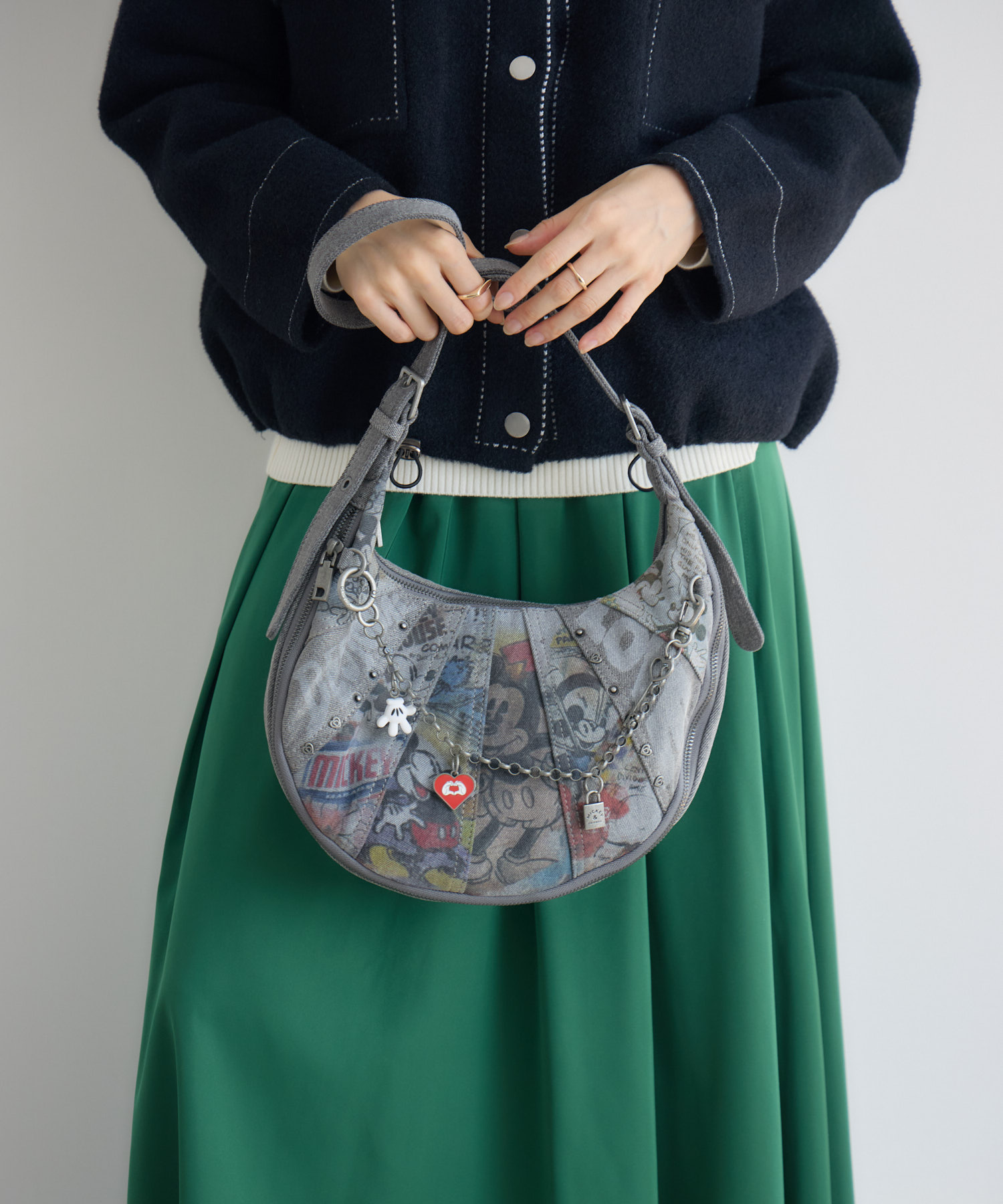 Desigual】MICKEY ハーフムーン型デニムショルダーバッグ | IKG crossing