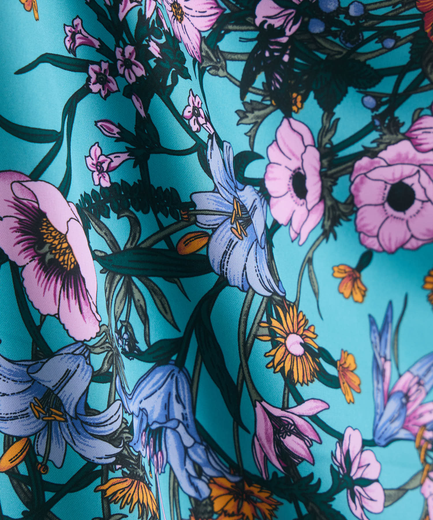 最終値下げ中！袋帯　正絹 シルク　コバルトブルー　青 ピンク 花 新品 千總 - オンラインショップ - / 【シルクツイル】 叶え結び | 90×90