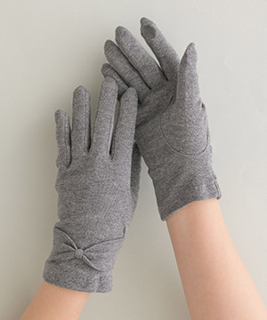 【WEB限定】（抗菌/UV対策）冷感ショート手袋リボン