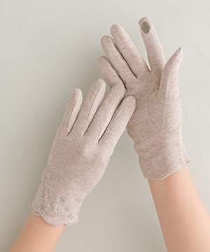 【WEB限定】（抗菌/UV対策）冷感ショート手袋刺繍