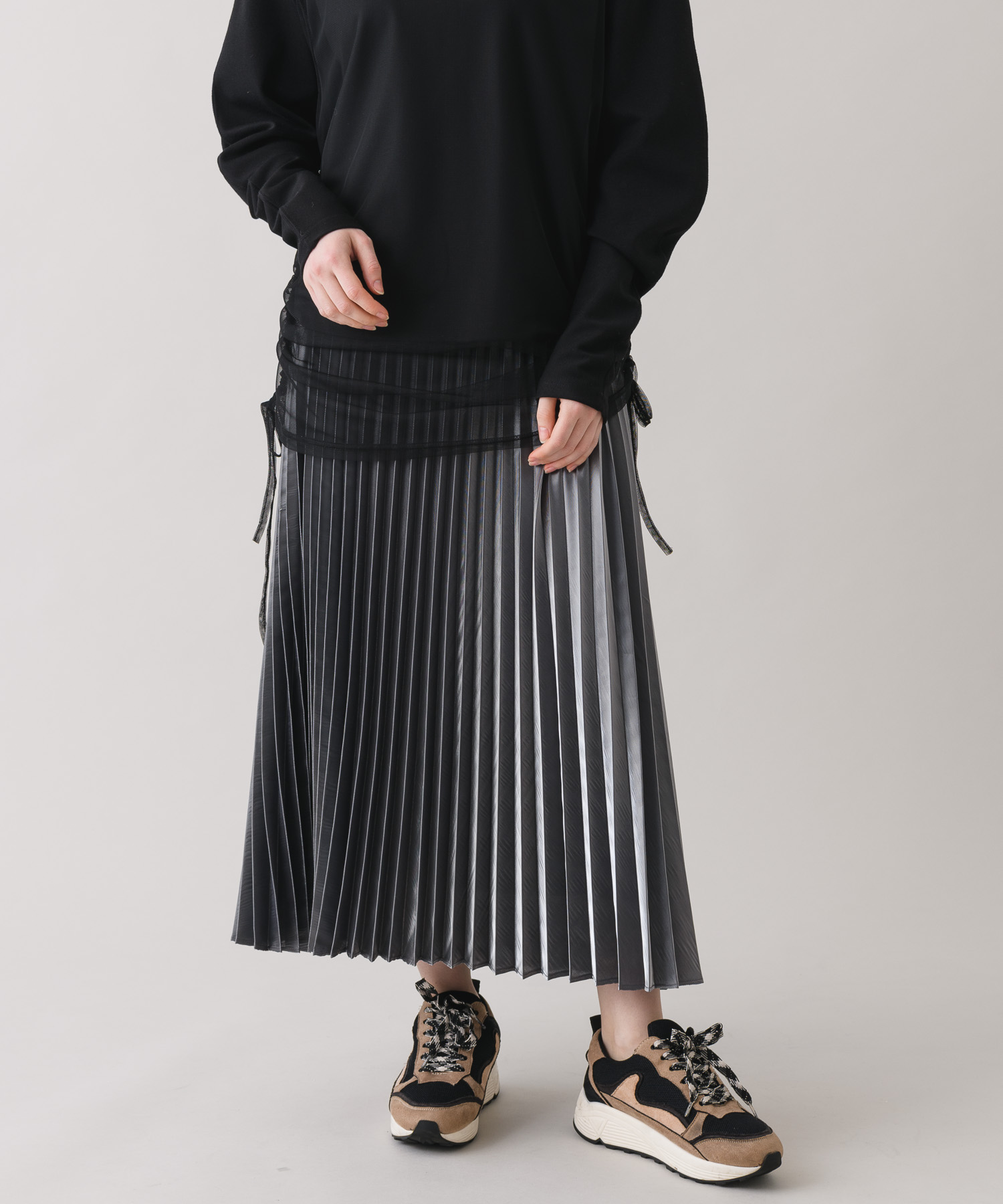 Te Valt メタリックプリーツスカート Ikg Crossing