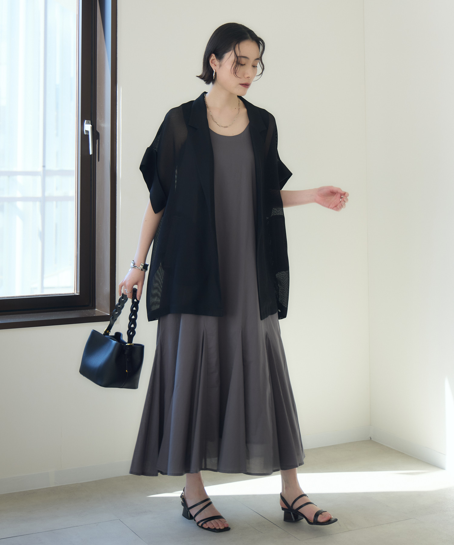 残りわずか】Dignite Collier メッシュ半袖ジャケット | IKG crossing