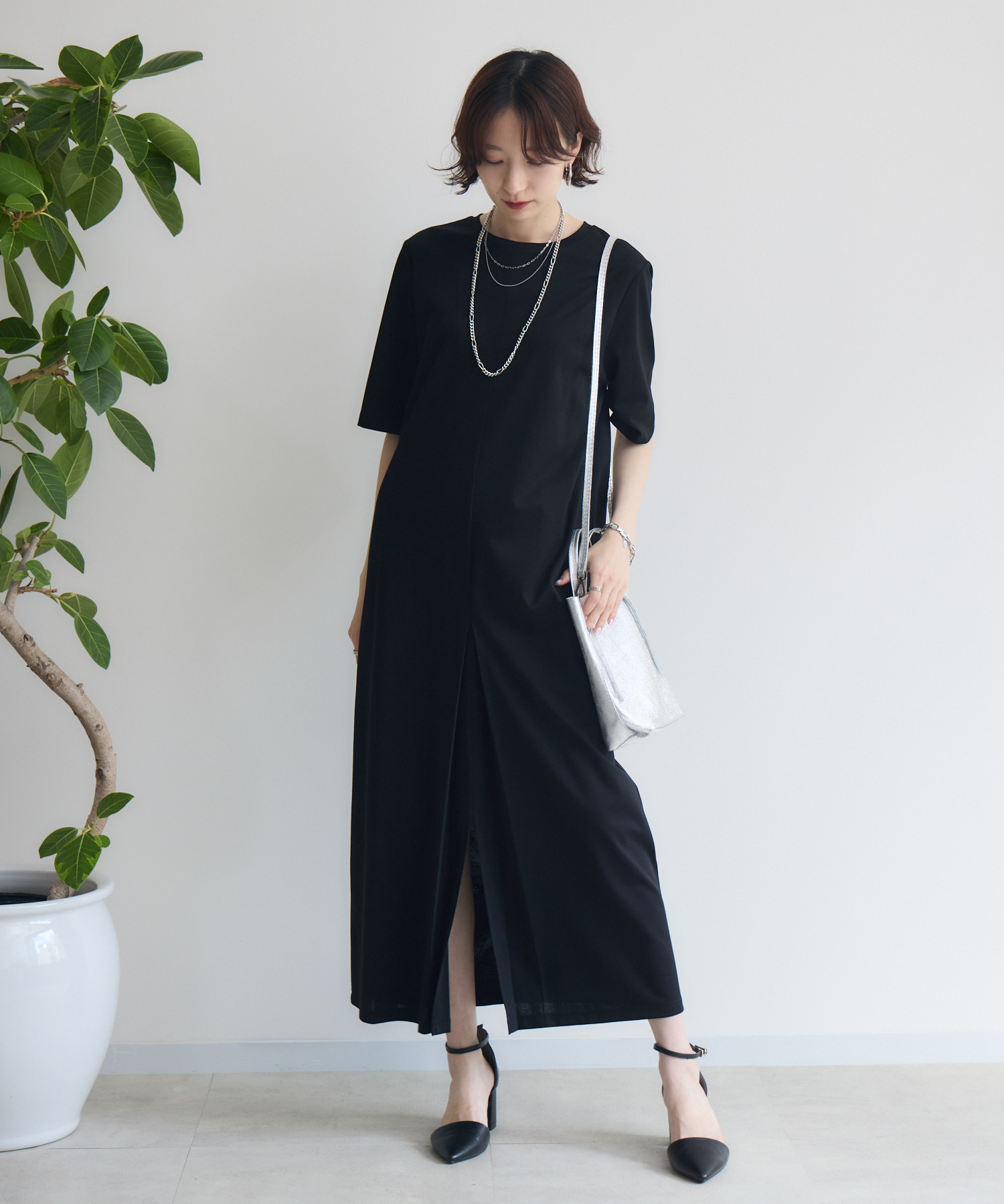 cloche ポンチ素材ボックスタックワンピース | IKG crossing