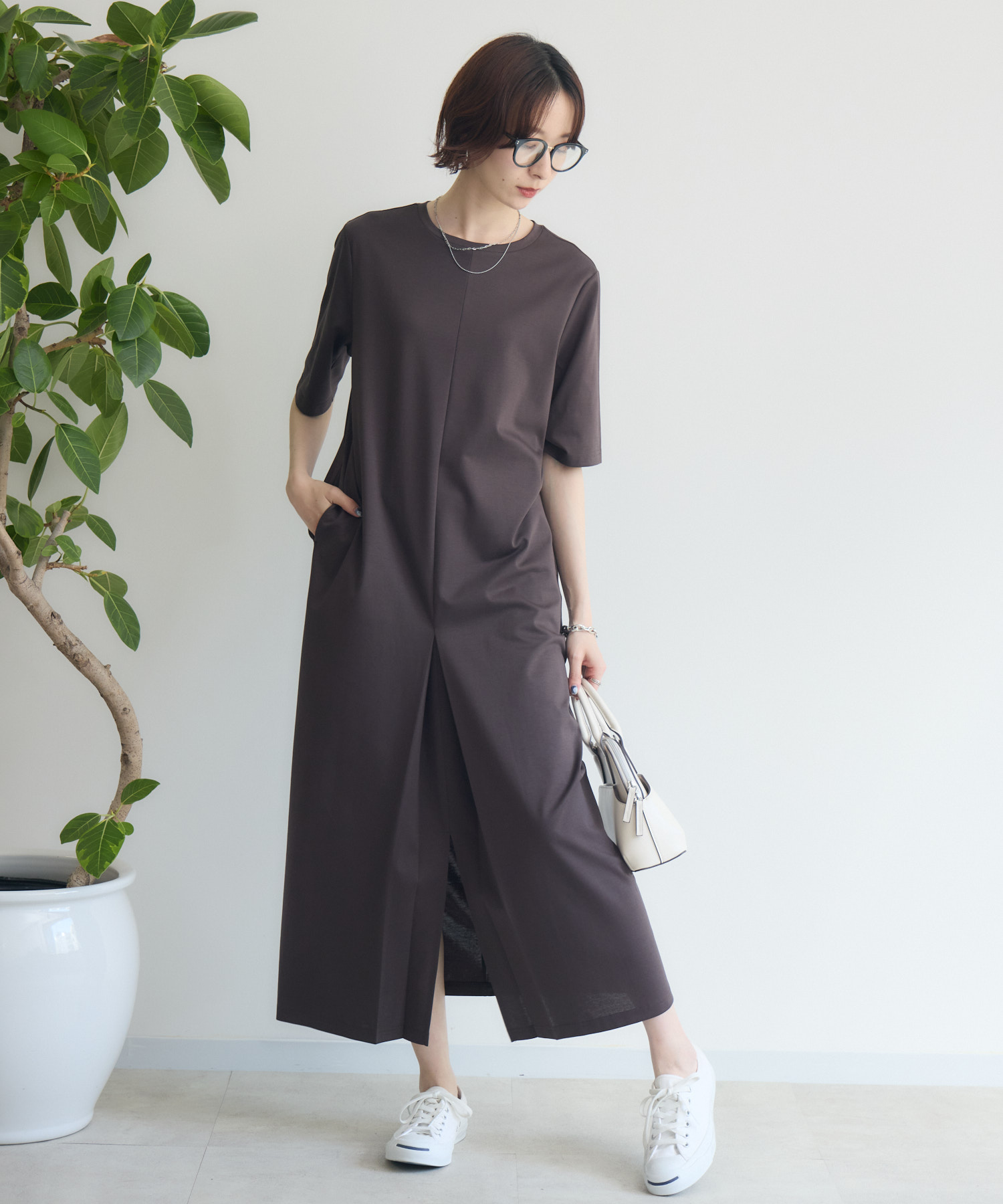 cloche ポンチ素材ボックスタックワンピース | IKG crossing