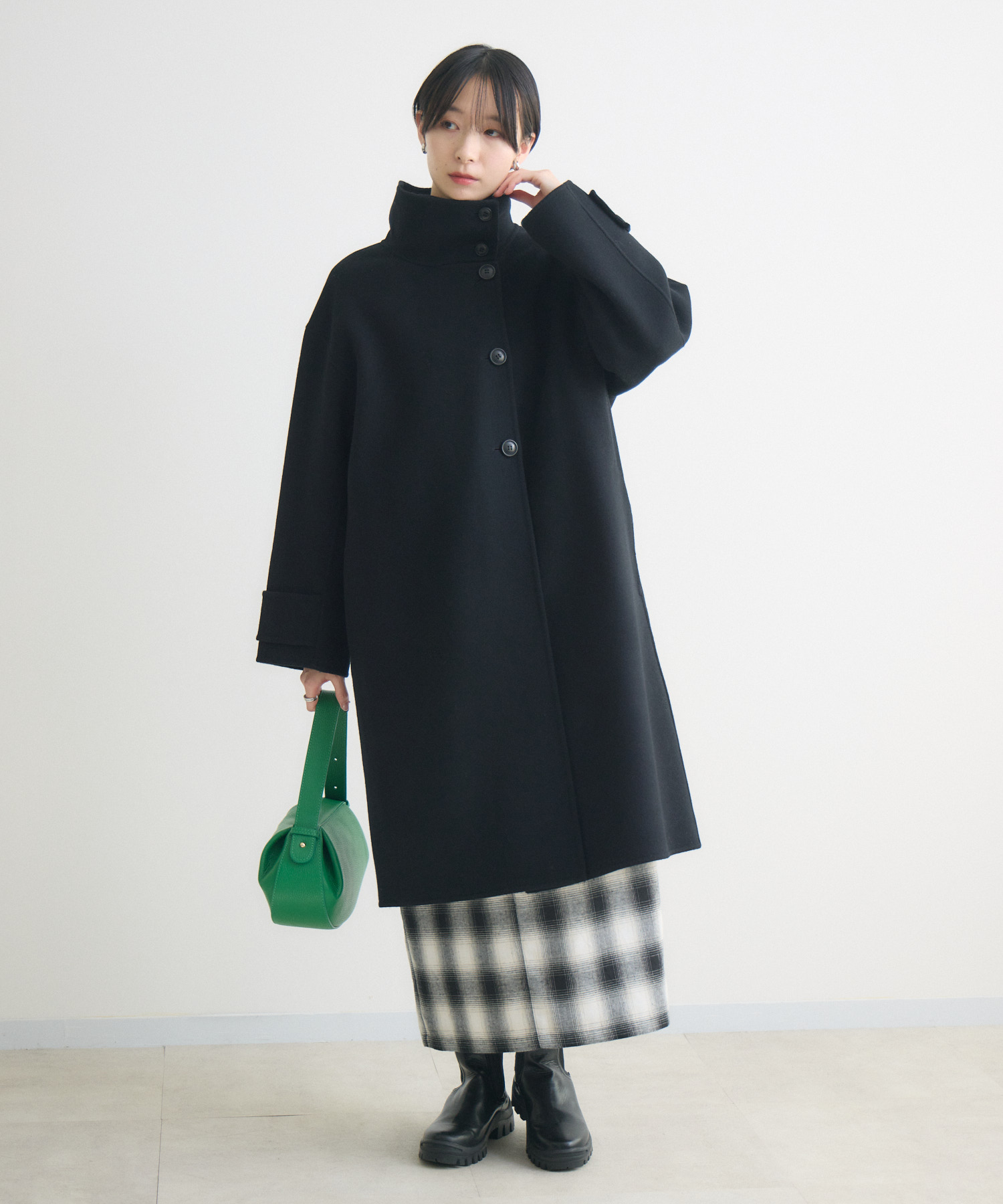 cloche スタンドカラーウールコート | IKG crossing