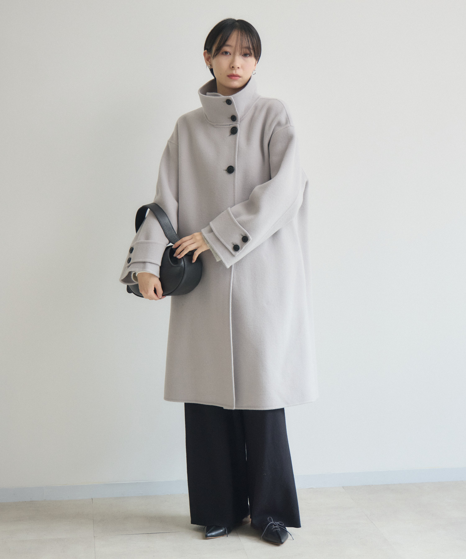 Classiques ウール100% 未使用 cloche スタンドカラーウールコート | IKG crossing