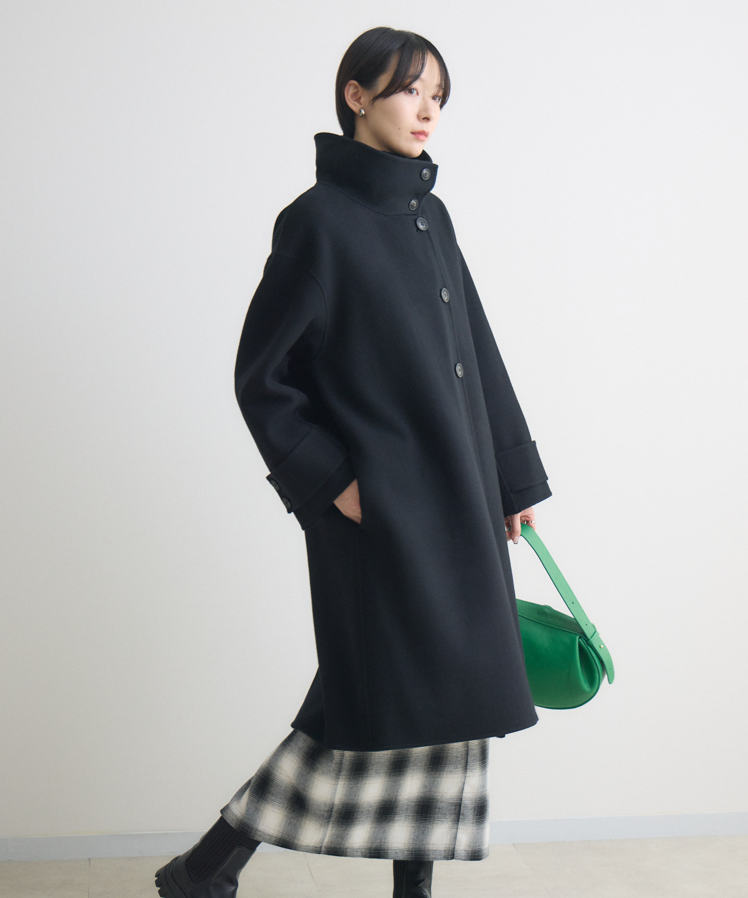 cloche スタンドカラーウールコート | IKG crossing