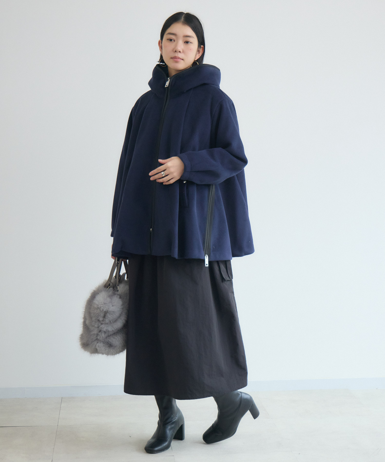 1％ ZIPポンチョ風コート | IKG crossing