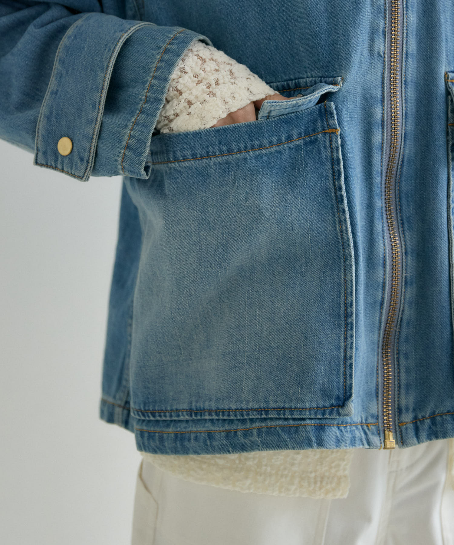 CYAN BIGポケットデニムZIPブルゾン | IKG crossing