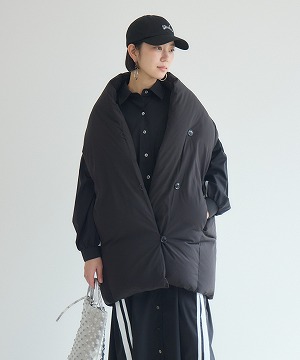 ニットドッキング ダウンベスト新品✨(kusukusu) CYAN ストールライクダウンベスト | IKG crossing