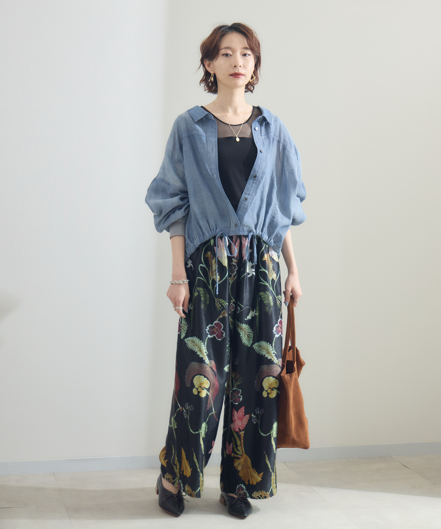 【未使用/タグ付】RALPH LAUREN セミフレアパンツ ボタニカル柄 cloche ボタニカル柄ワイドパンツ | IKG crossing