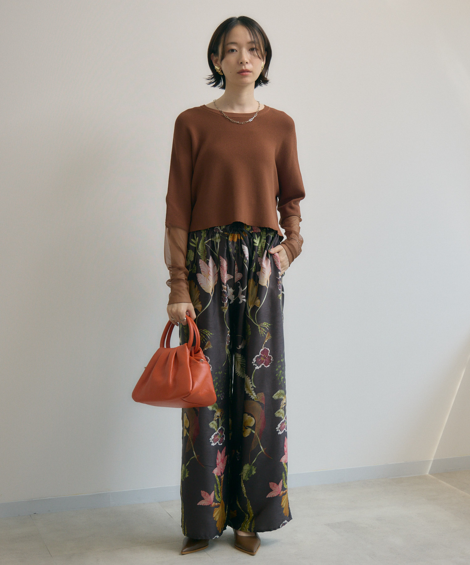 cloche ボタニカル柄ワイドパンツ | IKG crossing
