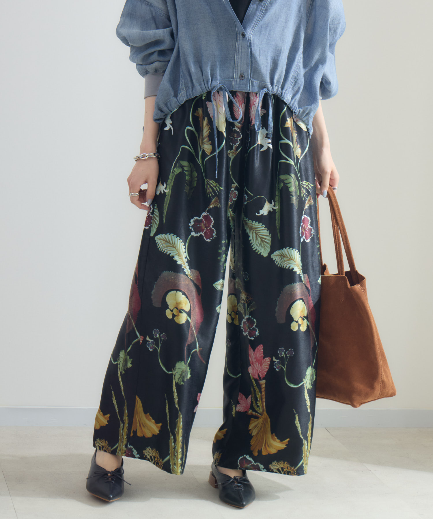 【未使用/タグ付】RALPH LAUREN セミフレアパンツ ボタニカル柄 cloche ボタニカル柄ワイドパンツ | IKG crossing