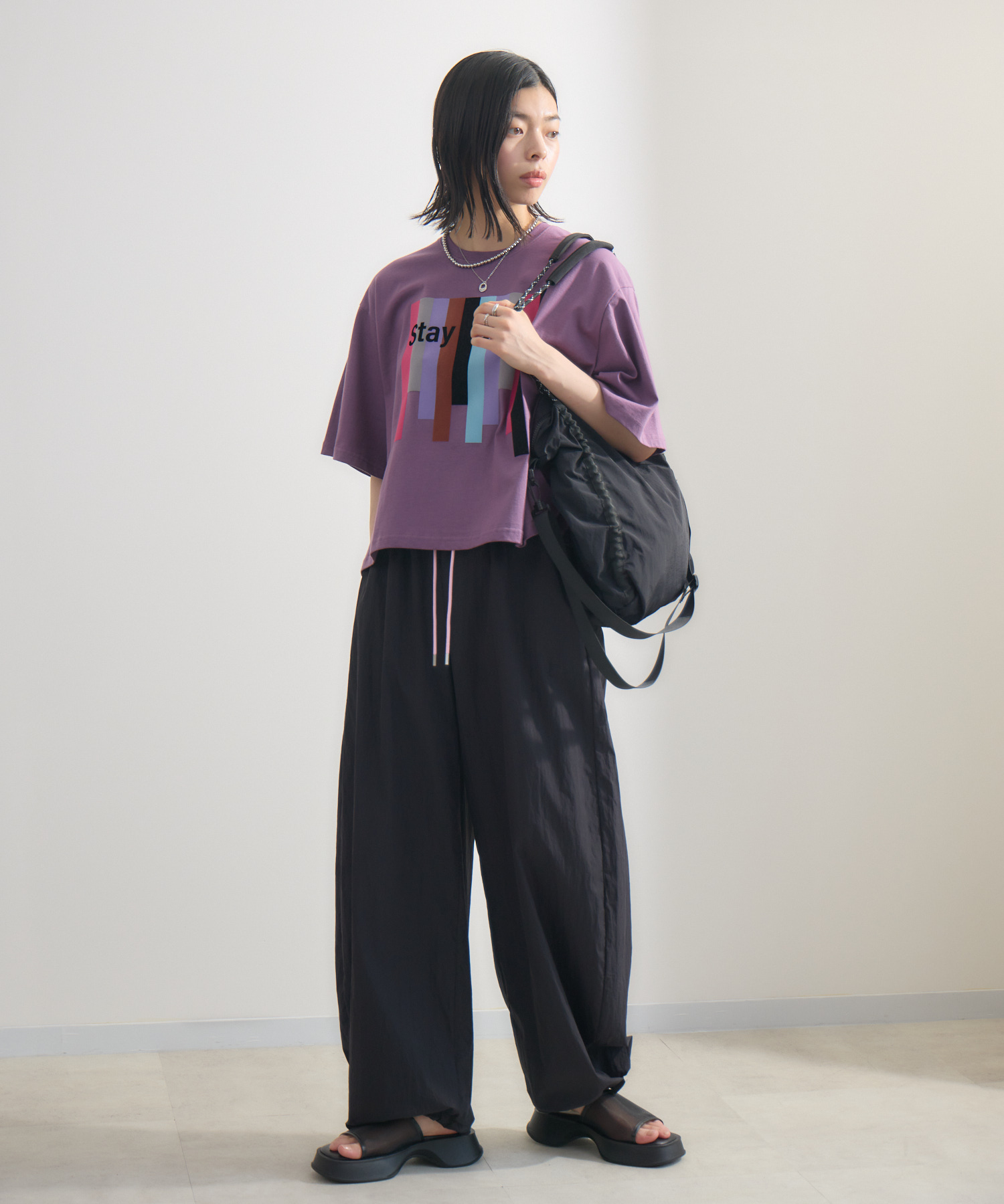 ダブルウエストシャカシャカワイドパンツ | IKG crossing