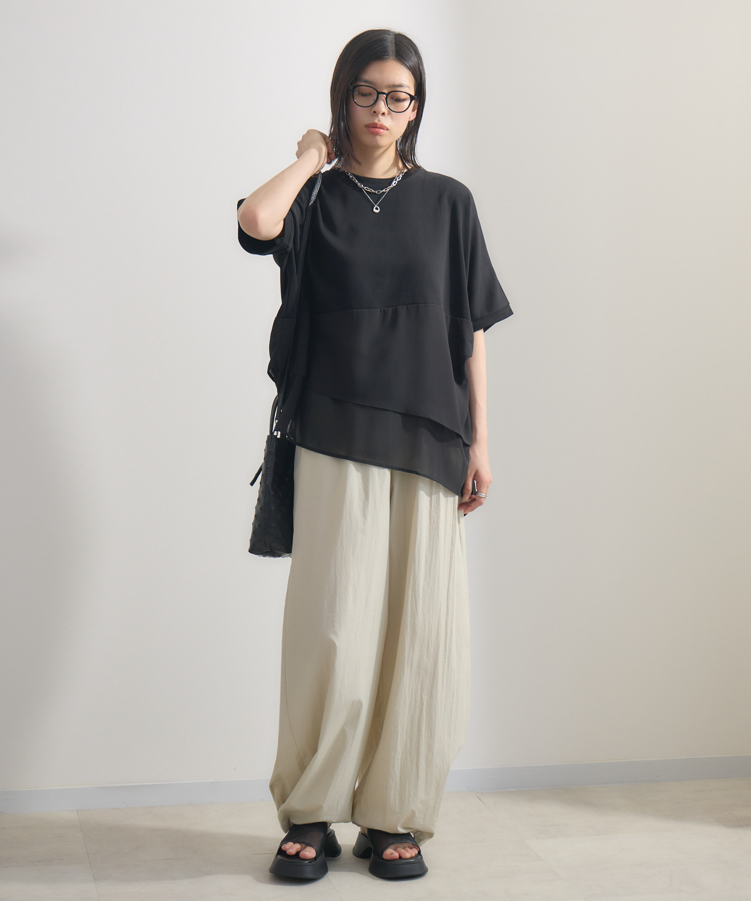 ダブルウエストシャカシャカワイドパンツ | IKG crossing