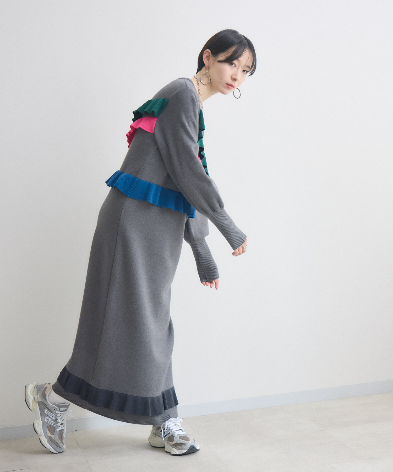 doll up oops 配色フリルワンピース | IKG crossing