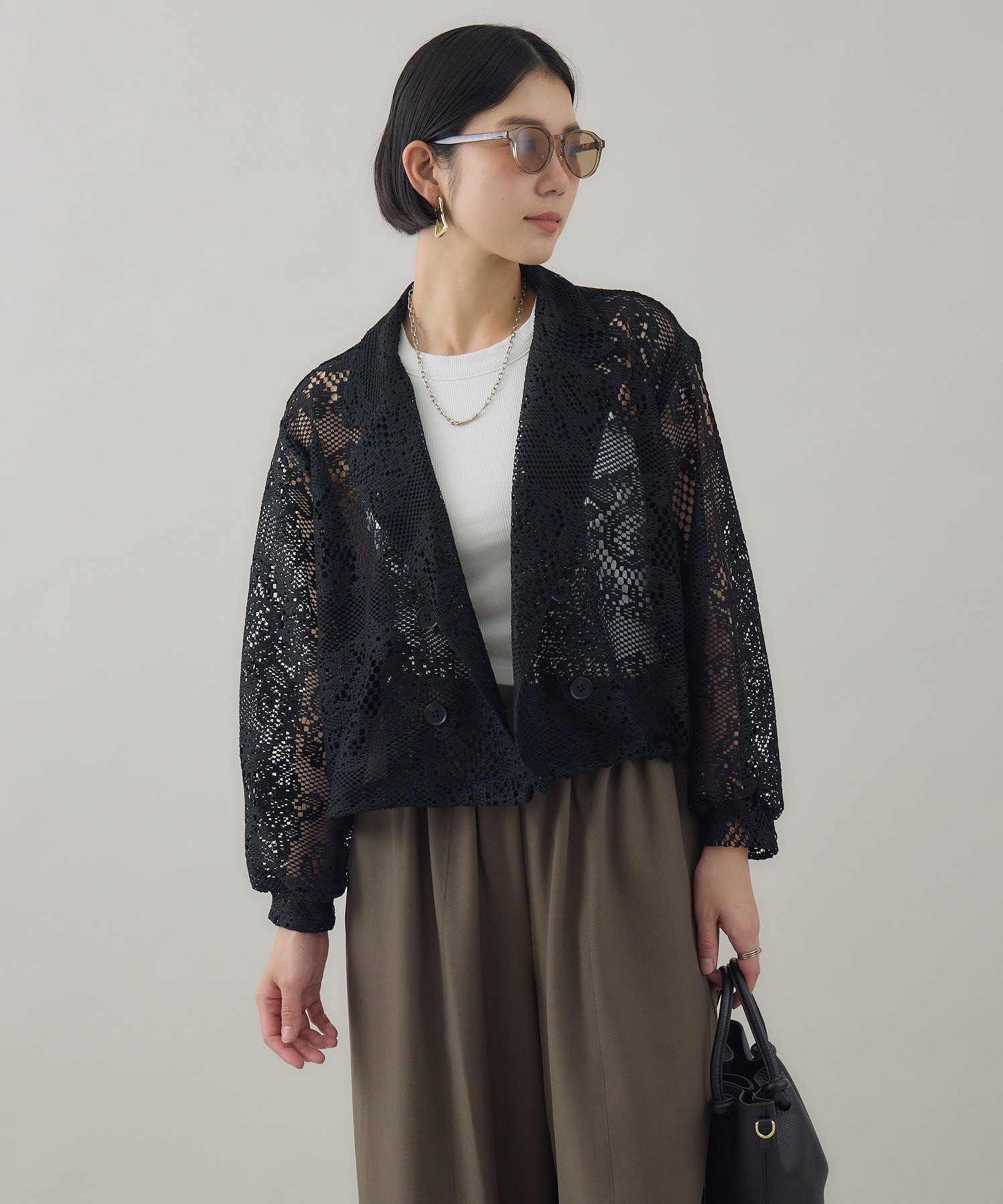 1000-18Y0482★キャサリンロス 美品★春の上下セット！白ニット×花柄ポピーのスカート M □ヨーガンレール JURGEN LEHL *コットン総柄ワンピース*L綿ストレッチ