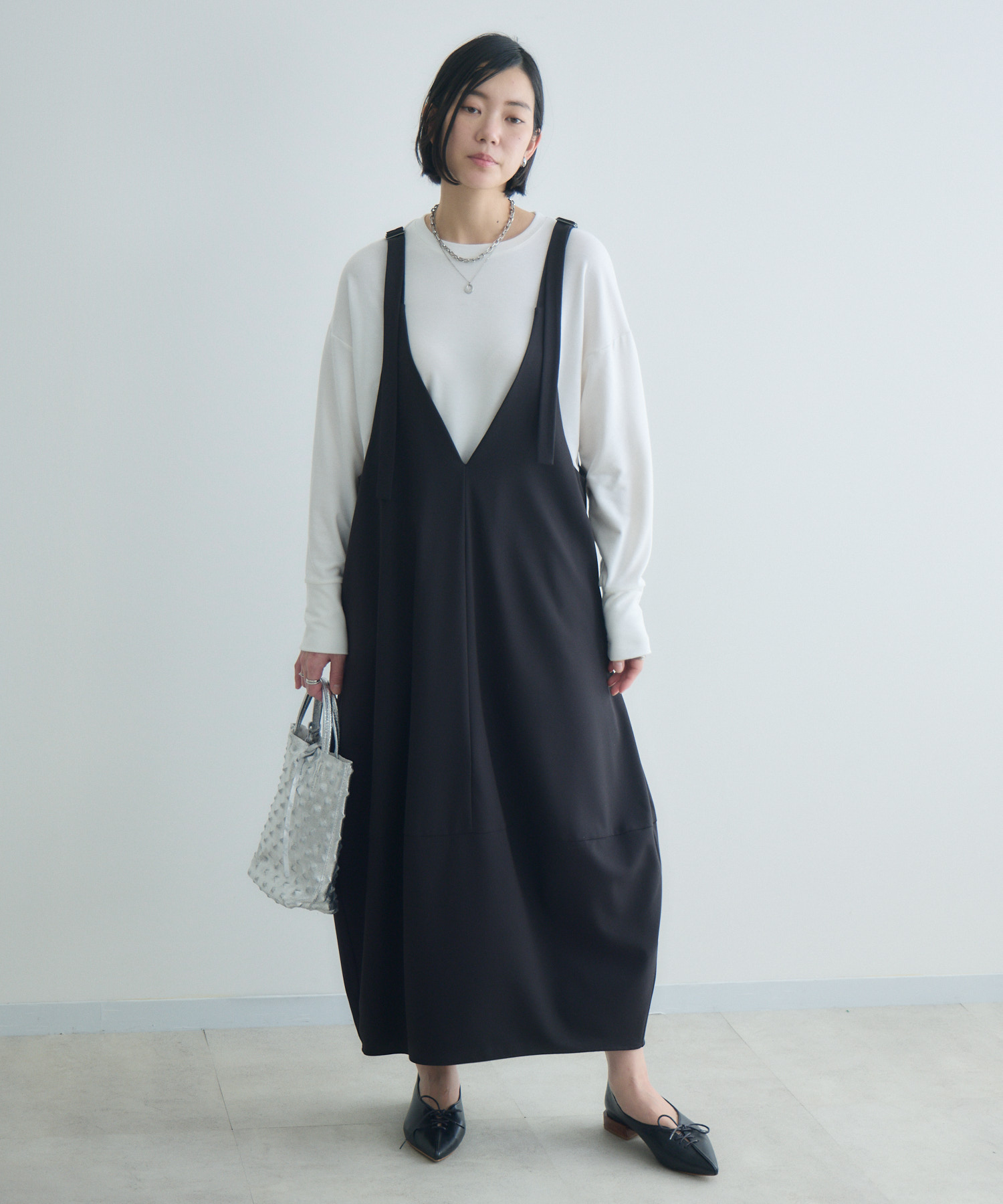 新品同様 アマカ 2024 洗える 2wayツムギートジャンパースカート ベルト ツムギートジャンパースカート（V5J08446＿＿） | AMACA