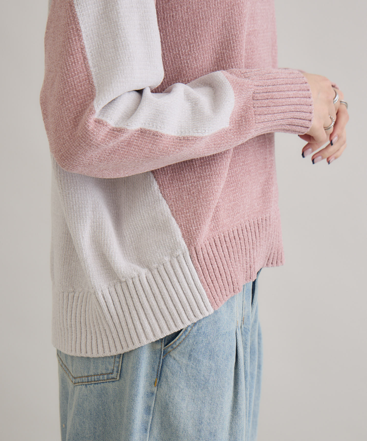 モール配色ハイネックプルオーバー | IKG crossing