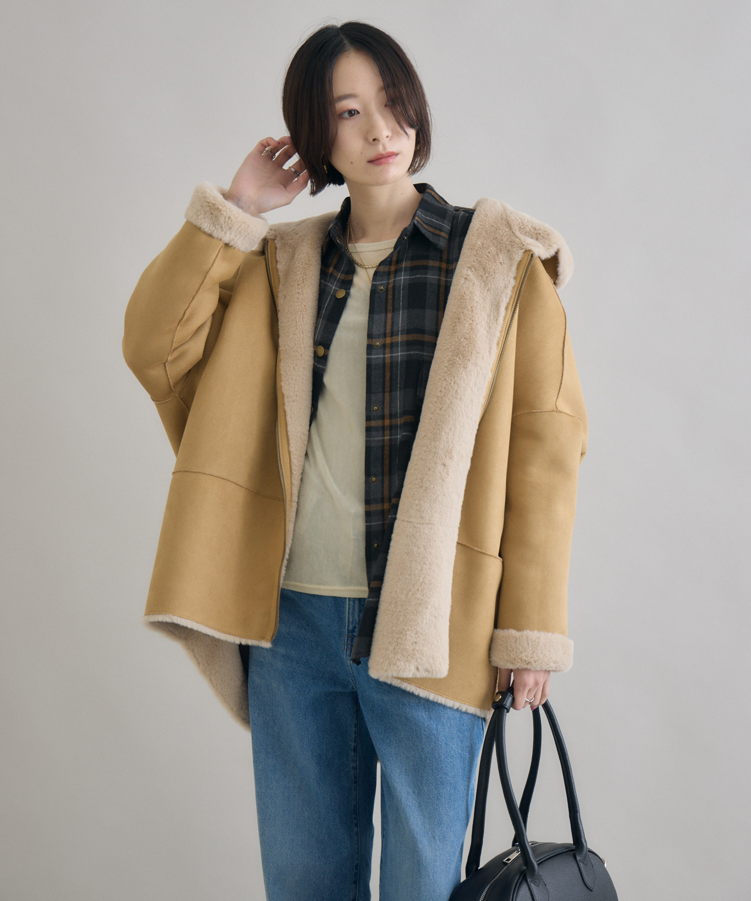 Dignite Collier フェイクムートンコート | IKG crossing