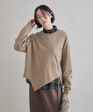 アシメジップデザインプルオーバー | IKG crossing