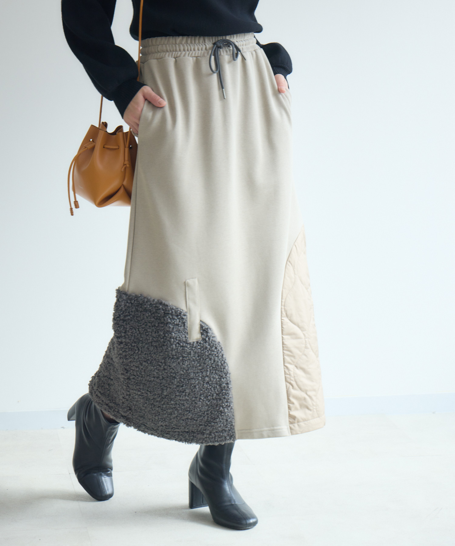 33℃ キルティング×ボア裏毛スカート | IKG crossing