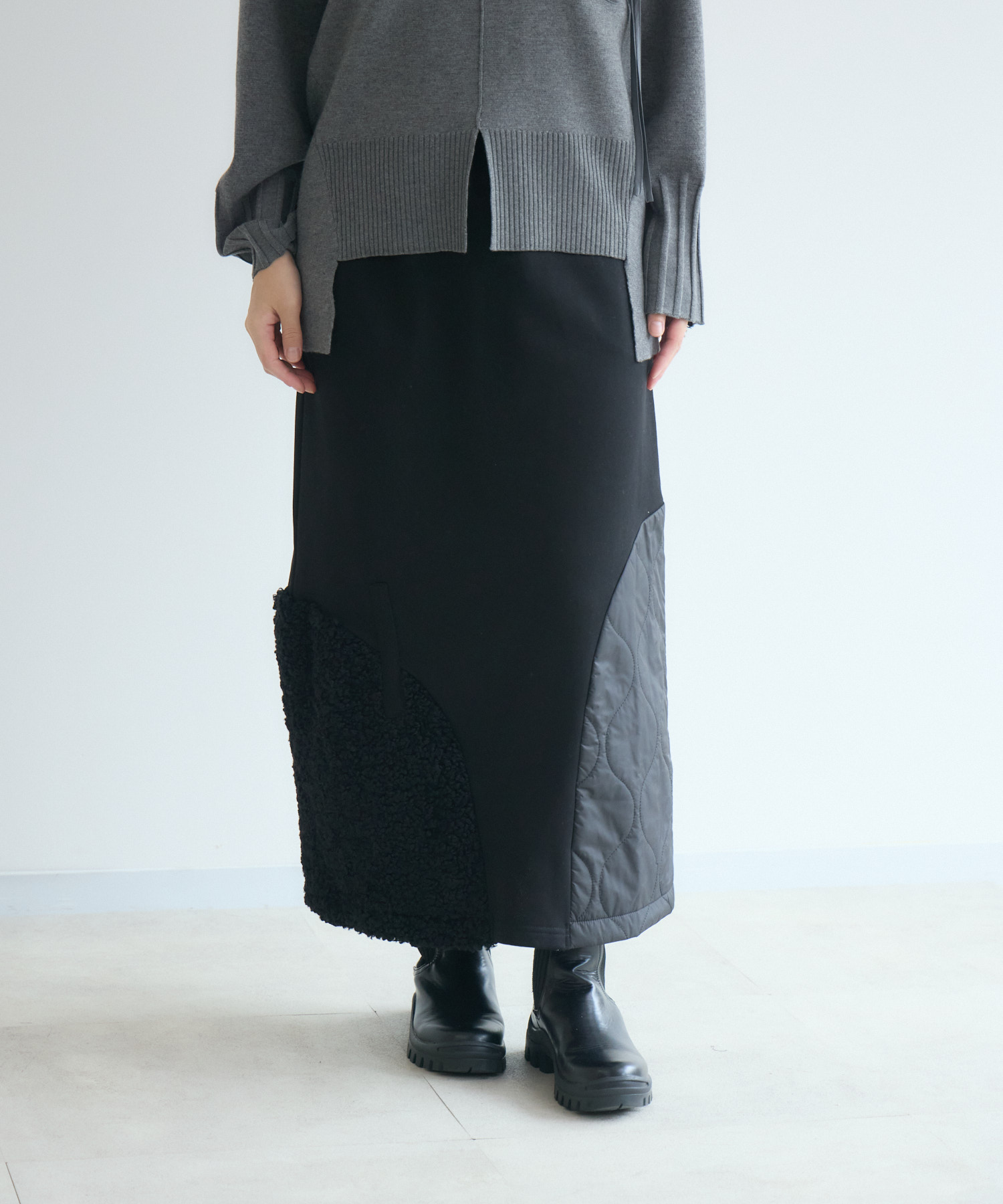 33℃ キルティング×ボア裏毛スカート | IKG crossing