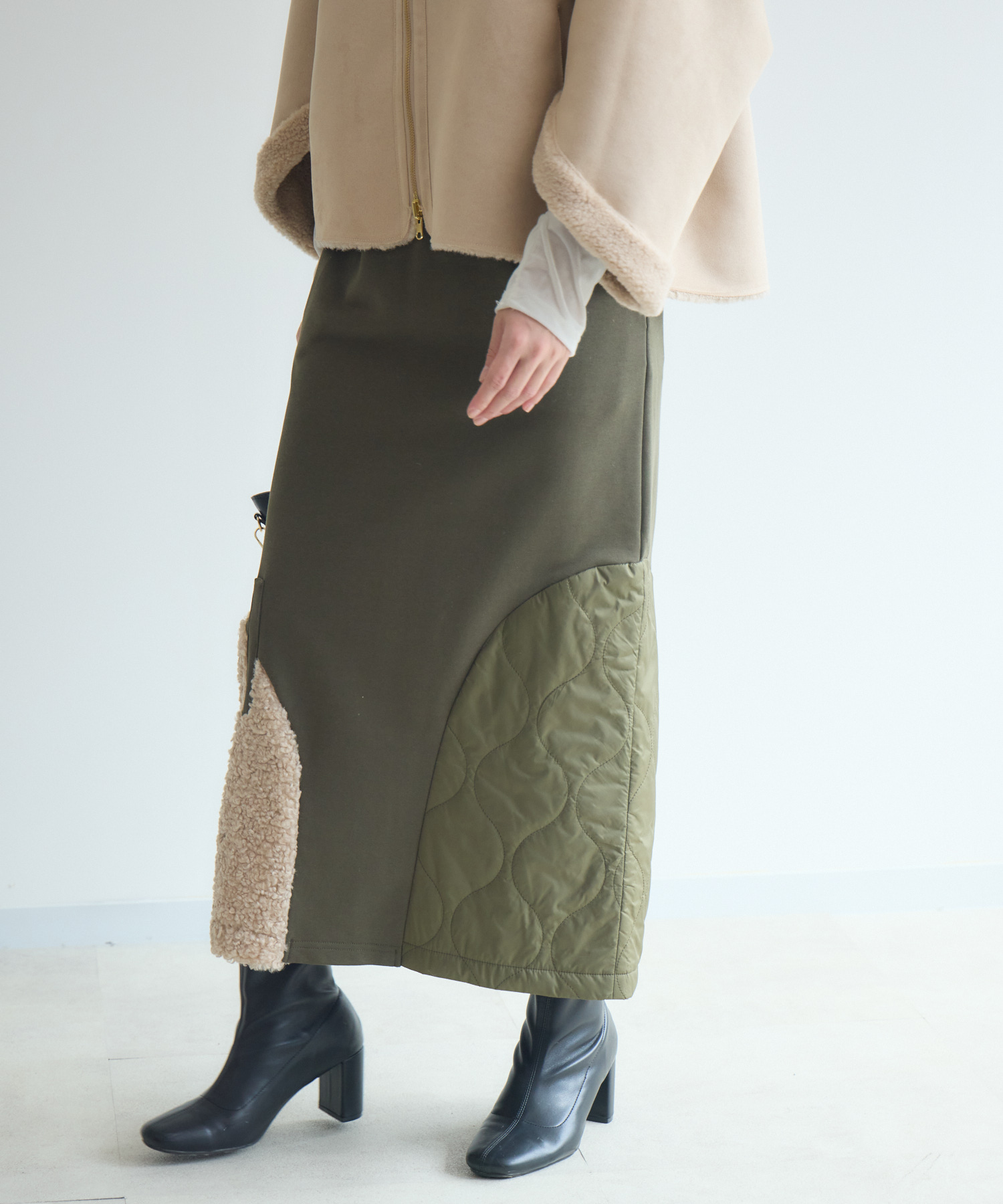 33℃ キルティング×ボア裏毛スカート | IKG crossing