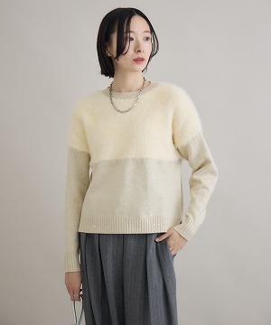 スパンコール付配色ニット | IKG crossing