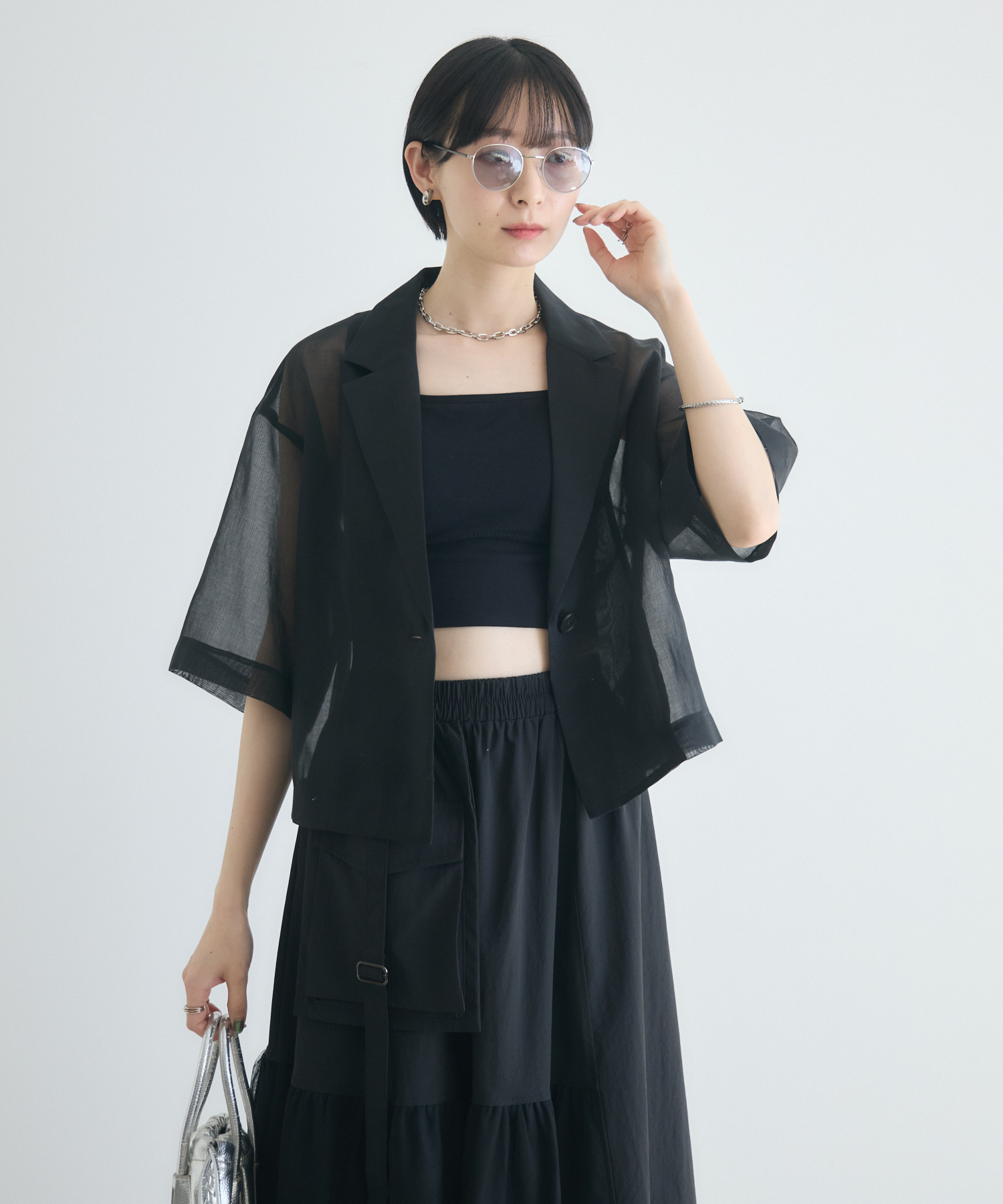 cloche シアー5分袖ジャケット | IKG crossing