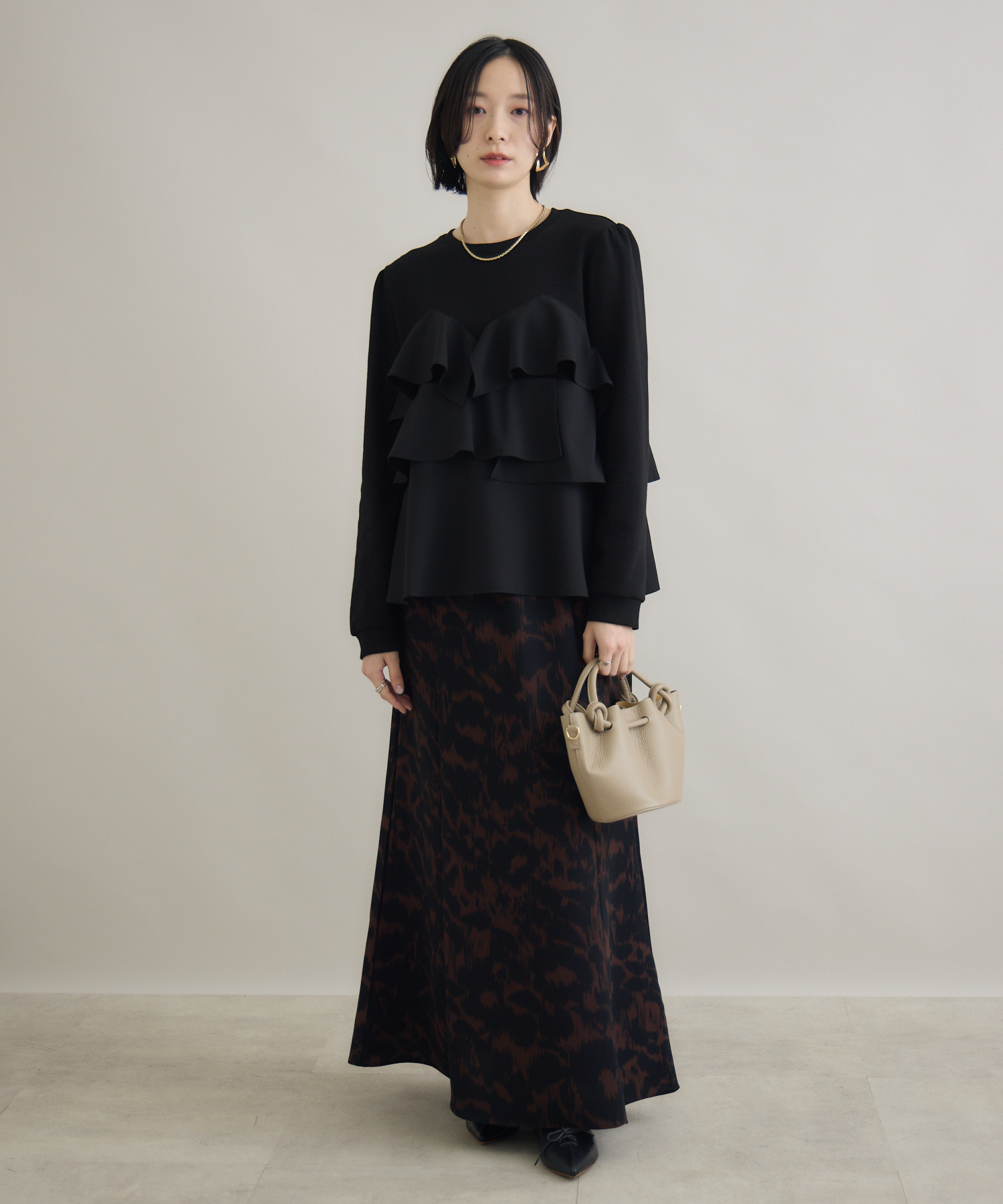 TRANOI. レオパードロングスカート | IKG crossing