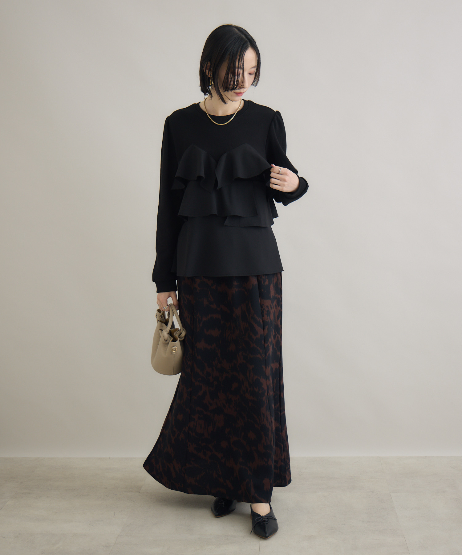 TRANOI. レオパードロングスカート | IKG crossing